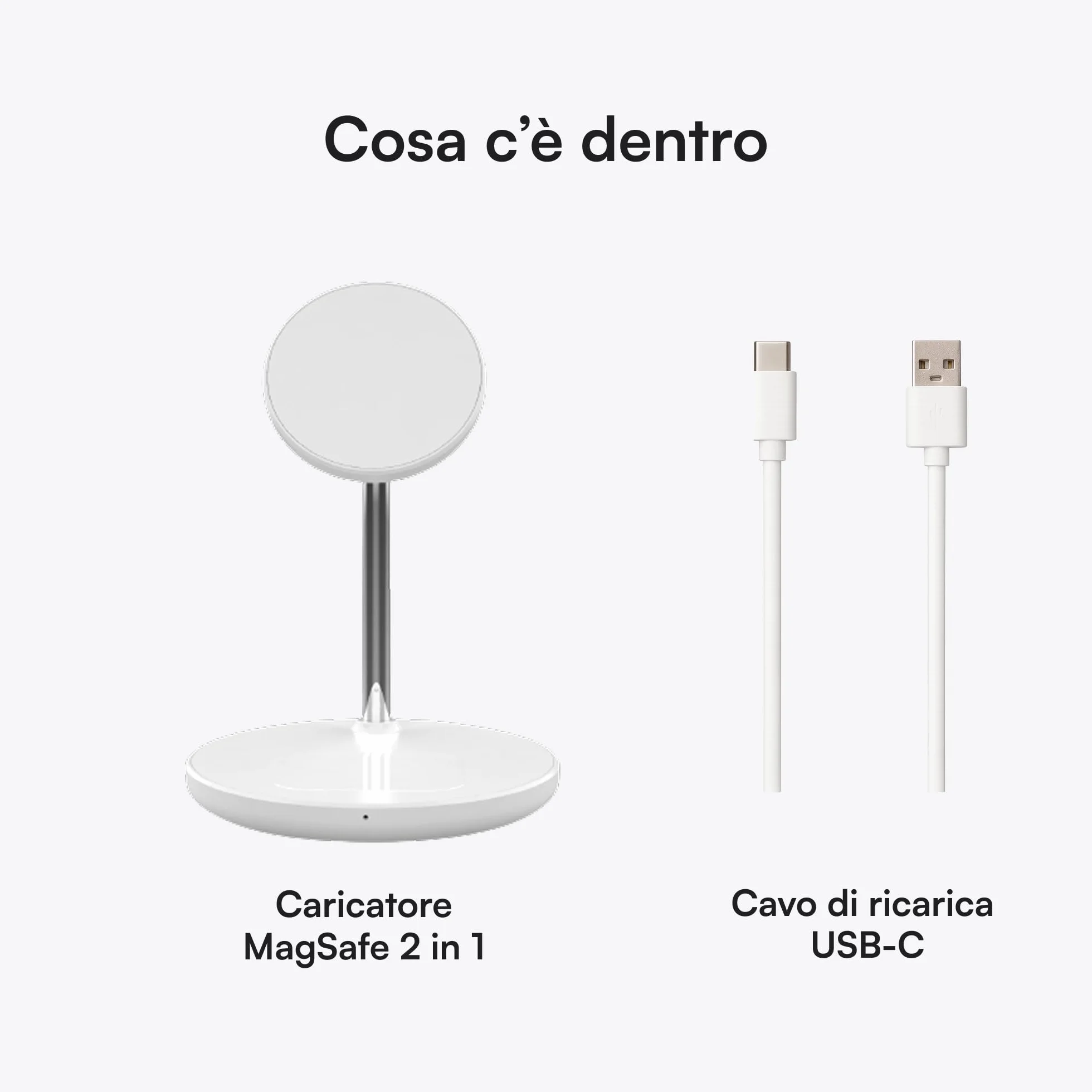 Volta Caricatore Magnetico 2 in 1, Stand per iPhone e AirPods, Caricatore Wireless Magnetico Compatibile con iPhone 16/15/14/13/12 Serie, AirPods Pro