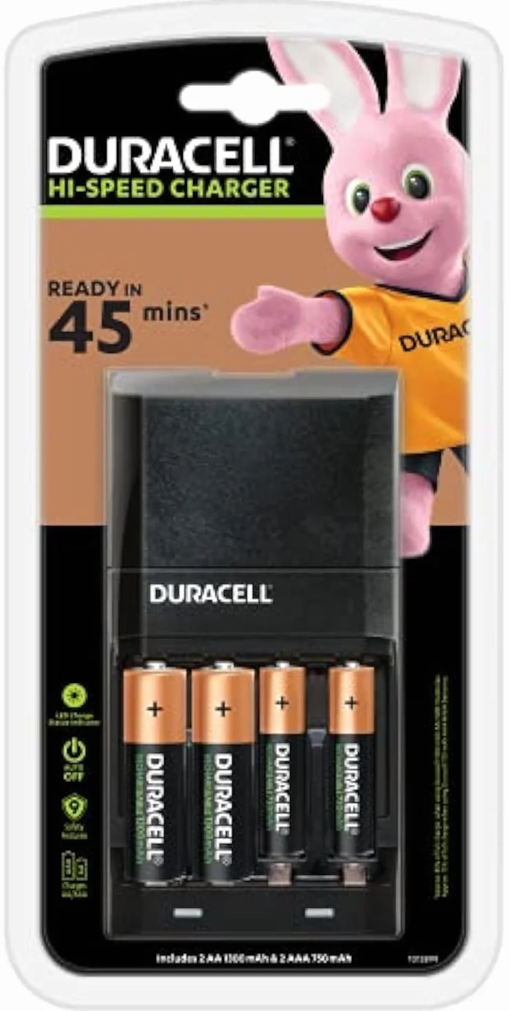 Duracell Caricabatterie 15 Minuti 2 AA 2 AAA