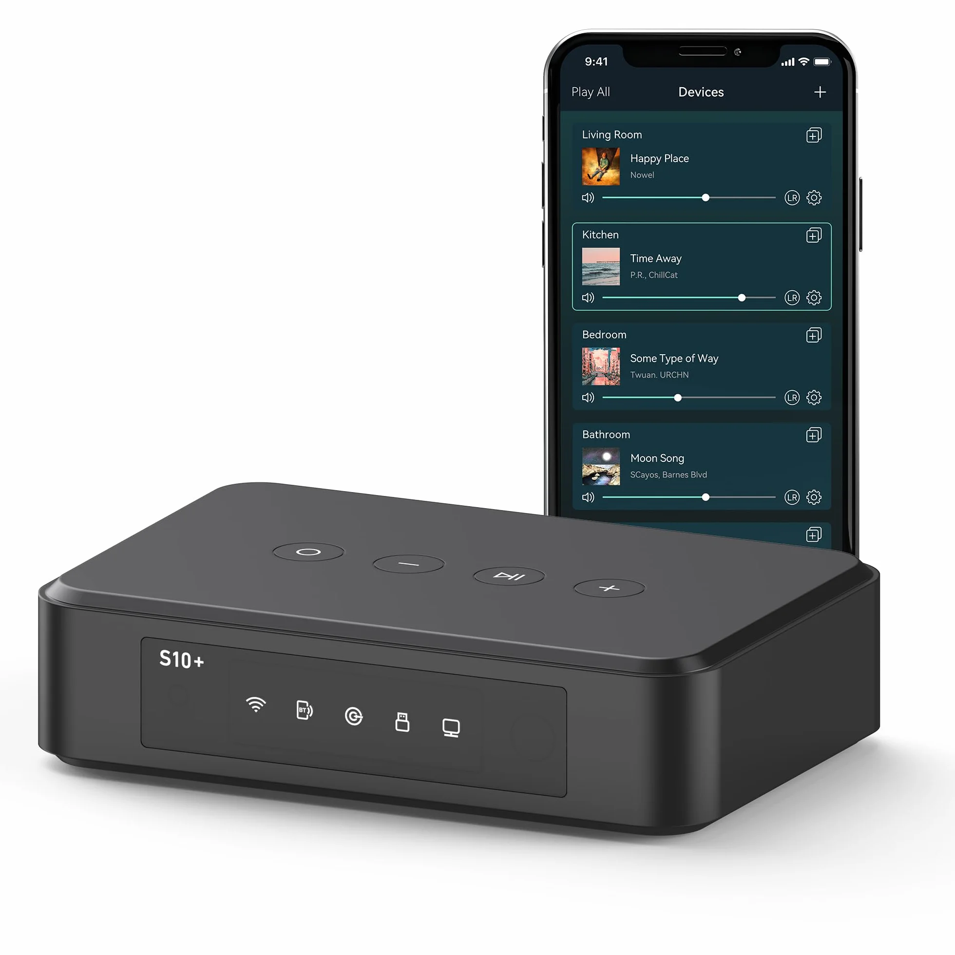 Ricevitore Audio AirPlay, Stereo Multiroom Con uscita SPDIF, Streaming Musicale WiFi e Bluetooth, trasmette Musica HD Lossless da Spotify, Amazon Music, Tidal ECC - Arylic S10+