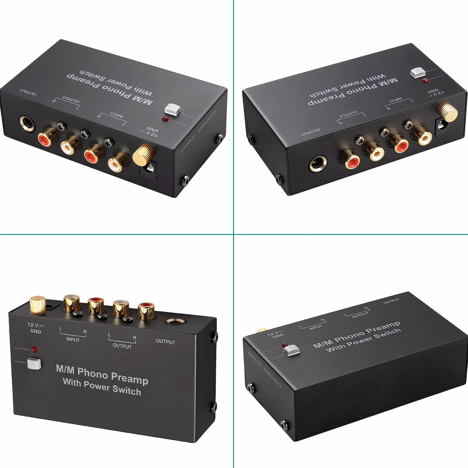 MM Phono Preamplificatore DC 12V Audio Stereo Preamp per Giradischida a Basso Rumore con Uscita RCA e TRS
