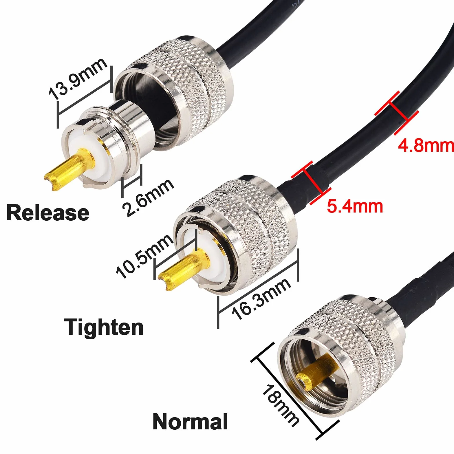 Cavo Antenna CB 15M/49,2ft UHF PL259 SO239 Maschio a Maschio Bassa Perdita RG58 VHF Marine Cavo Coassiale per HAM Radio, Antenna Analyzer, Dummy Load, SWR Meter, Broadcast