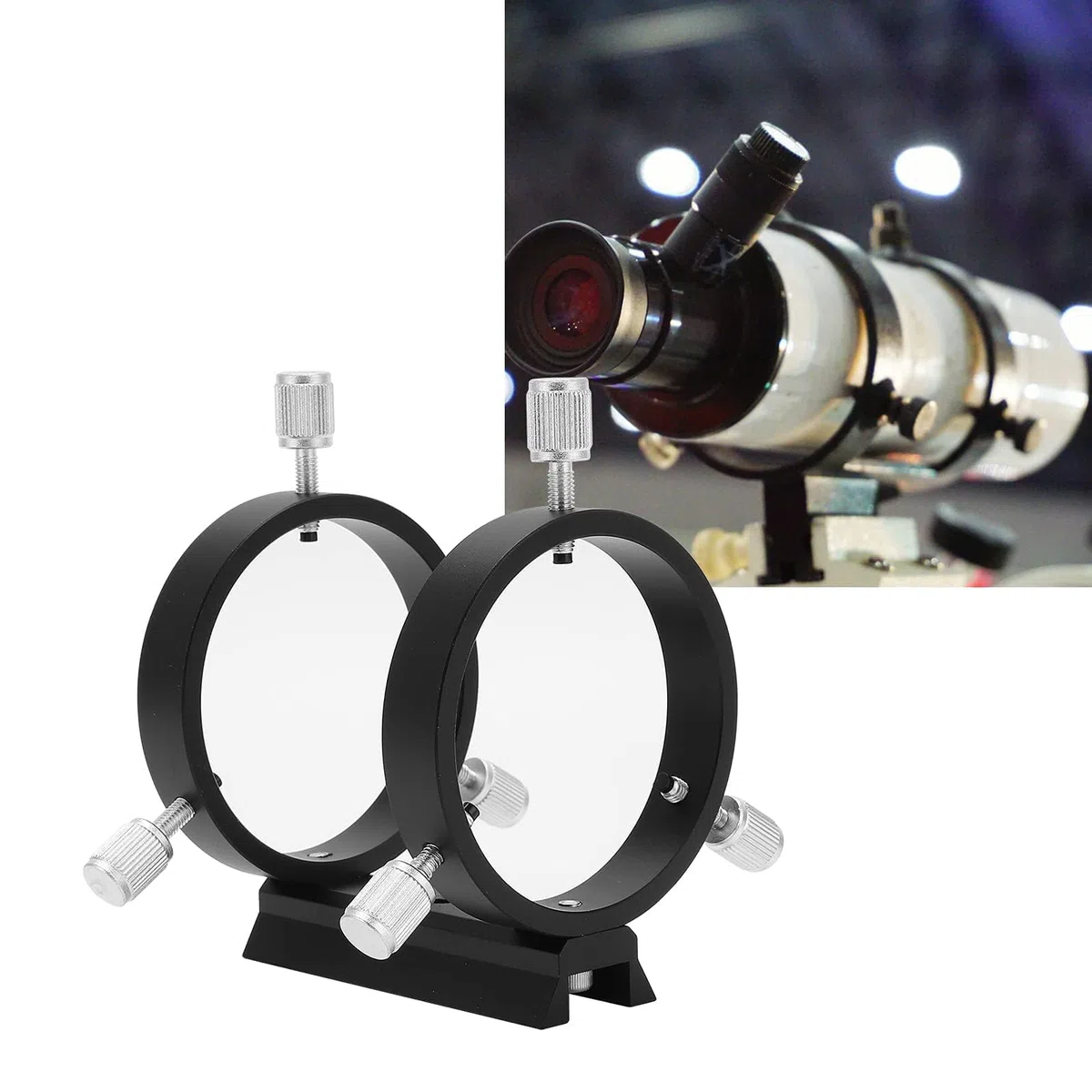 Anello Per Cannocchiale Di Guida Per Telescopio,Supporto Per Telescopio Guida,tubi Di Telescopio Interamente in Metallo Per Cercatori Stellari Per Telescopi Con Diametro Interno Di 43-70 Mm