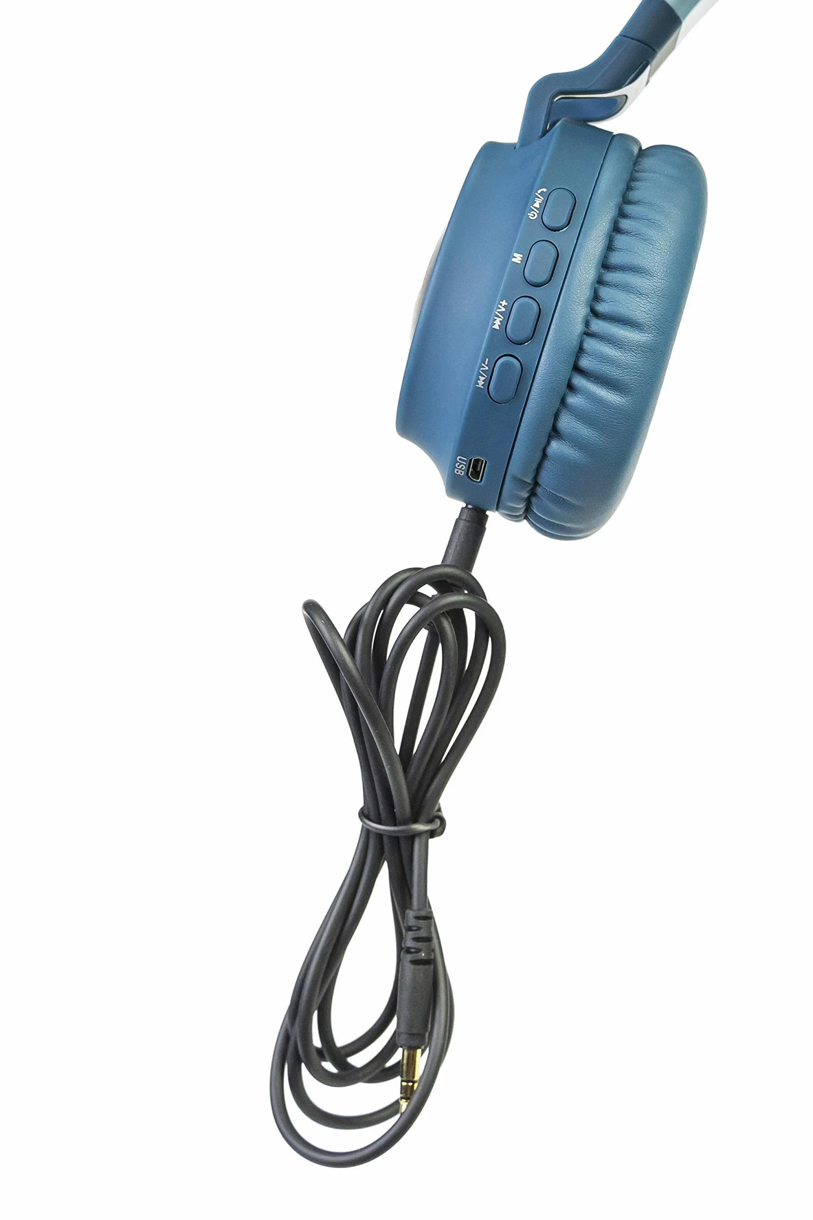 PowerLocus Cuffie Bluetooth per Bambini, Cuffie Over-Ear Senza-Fili per Bambini, Limitatore audio a 85 dB, con LED, Pieghevole, Con Microfono, Micro SD, Sacchetto da Trasporto per Viaggio/Telefono/PC