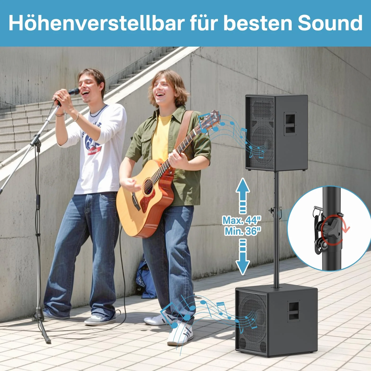 Notiela Supporto per subwoofer ad alta resistenza altezza regolabile 35 mm adattatore estensione altoparlanti 121 libbre 1 confezione