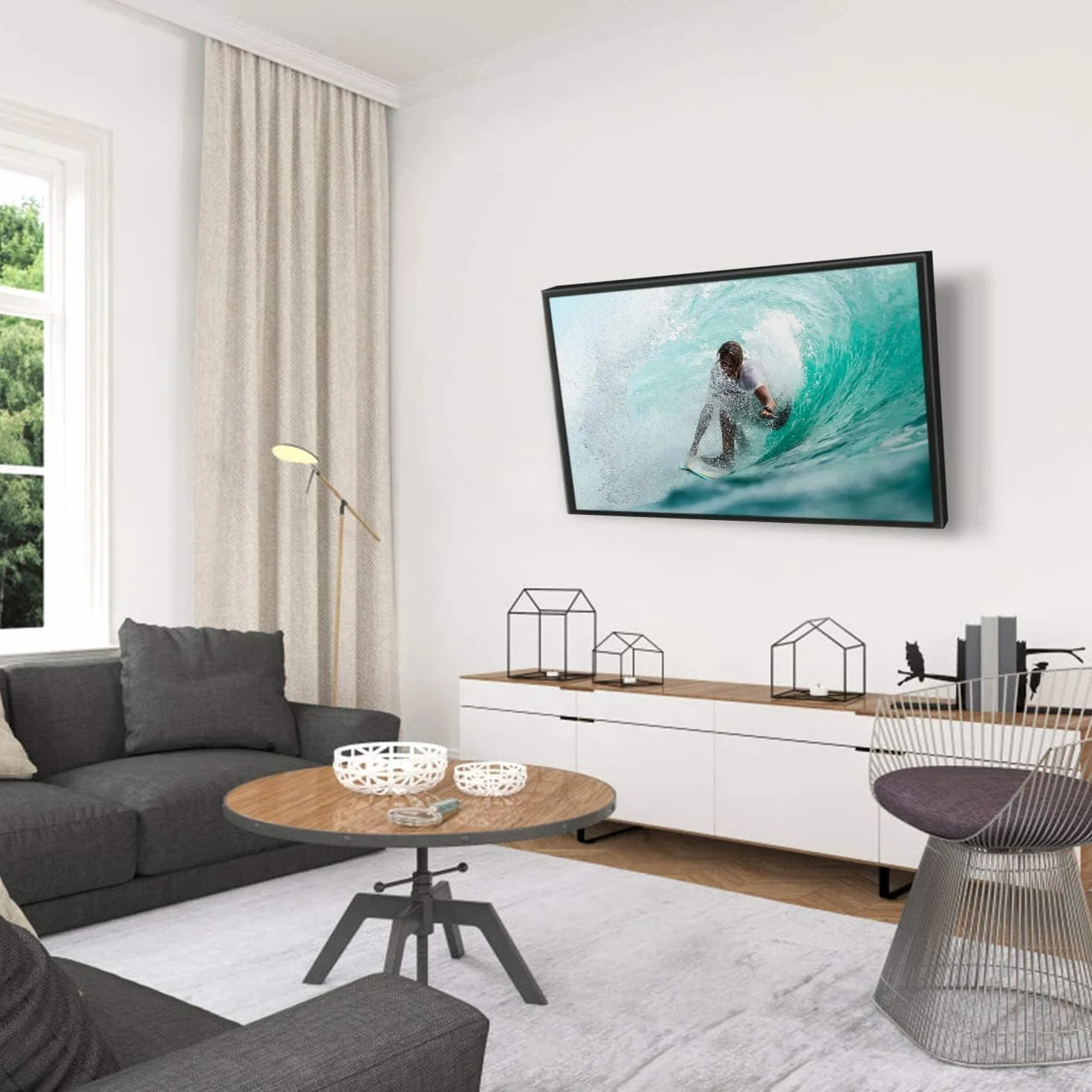 Techly 023837 Supporto a Muro per TV LED LCD 19-37" inclinabile 2 snodi Bianco Bianco