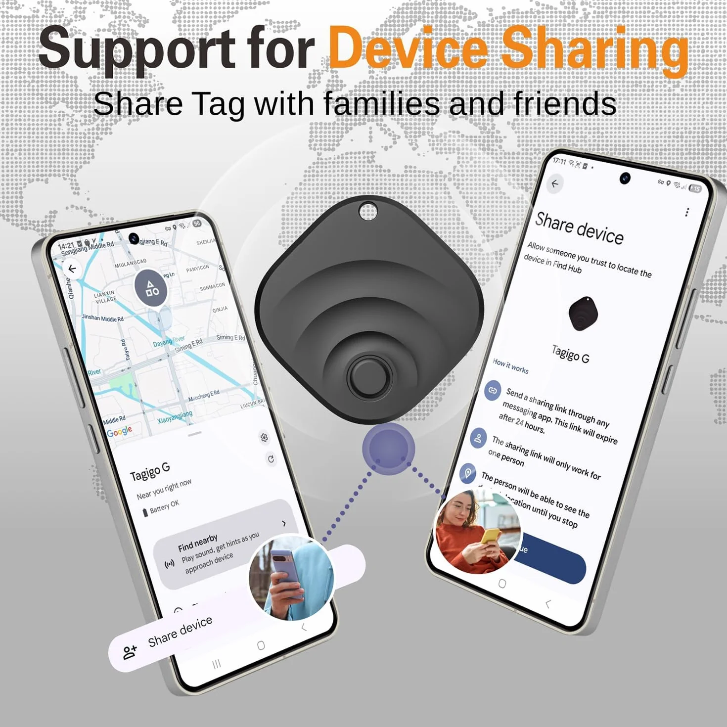 Reyke Tracker Android Smart Tag compatibile con Google Find My localizzatore per chiavi bagagli 4 pezzo