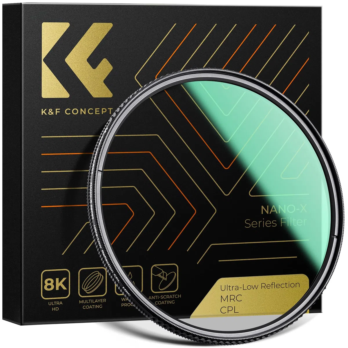 K&F CONCEPT Nano-Xcel Filtro Polarizzatore Circolare a Riflettività Ultra Bassa, Filtro CPL in Vetro Ottico con 28 Strati Rivestimento Nano per Obiettivi