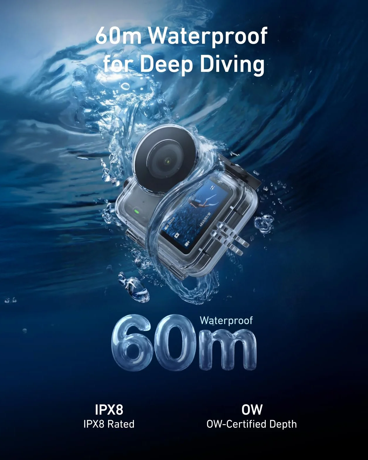 TELESIN Custodia Impermeabile per DJI Osmo Nano, Scatola Subacquea 60M/196FT con Fogli Antiappannamento, Accessori per DJI Osmo Nano per Immersioni Profonde e Snorkeling