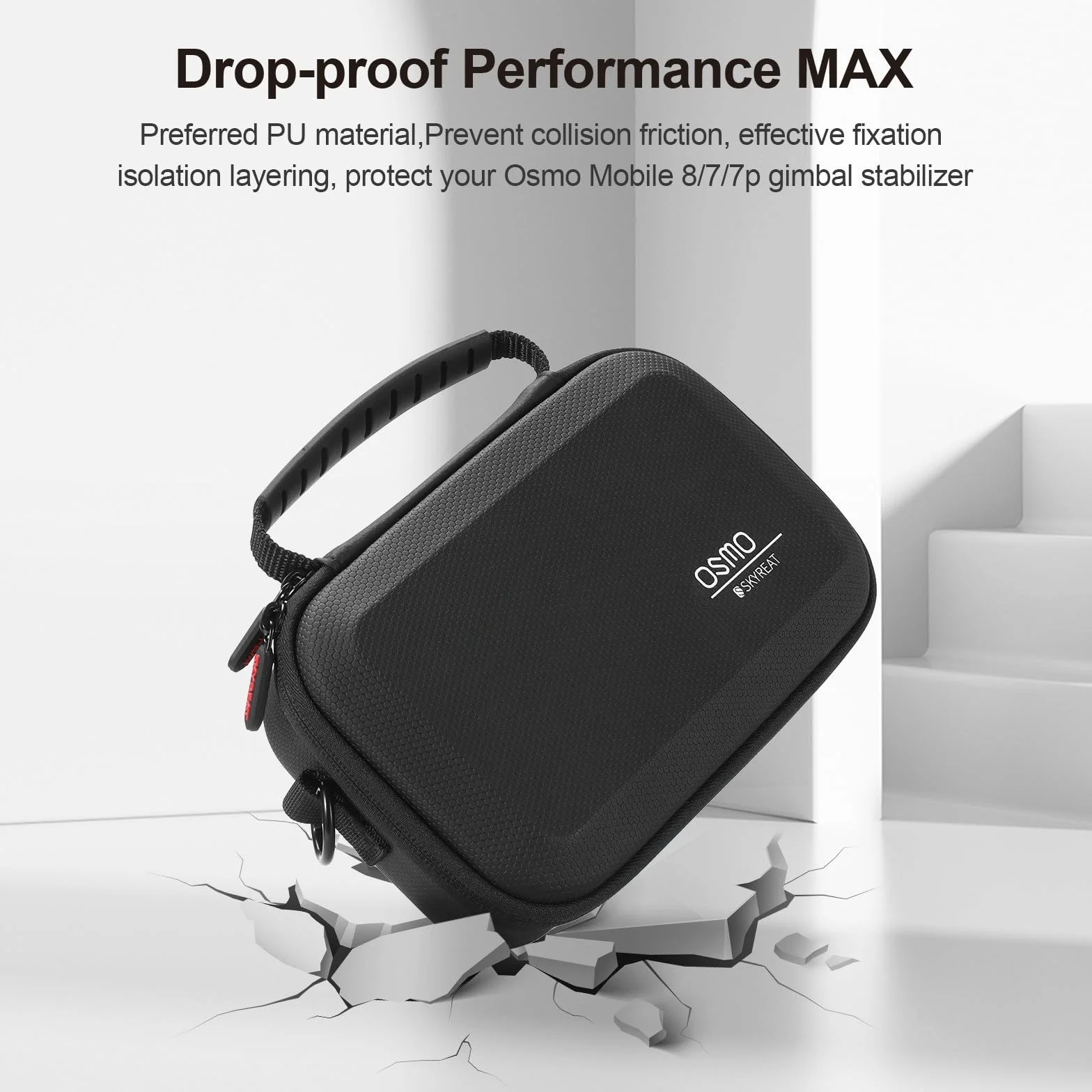 SKYREAT Osmo Mobile 8/7/7P, custodia portatile in pelle PU, borsa da viaggio per DJI OSMO Mobile 8/7/7P Vlog Combo Gimbal Stabilizzatore Accessori
