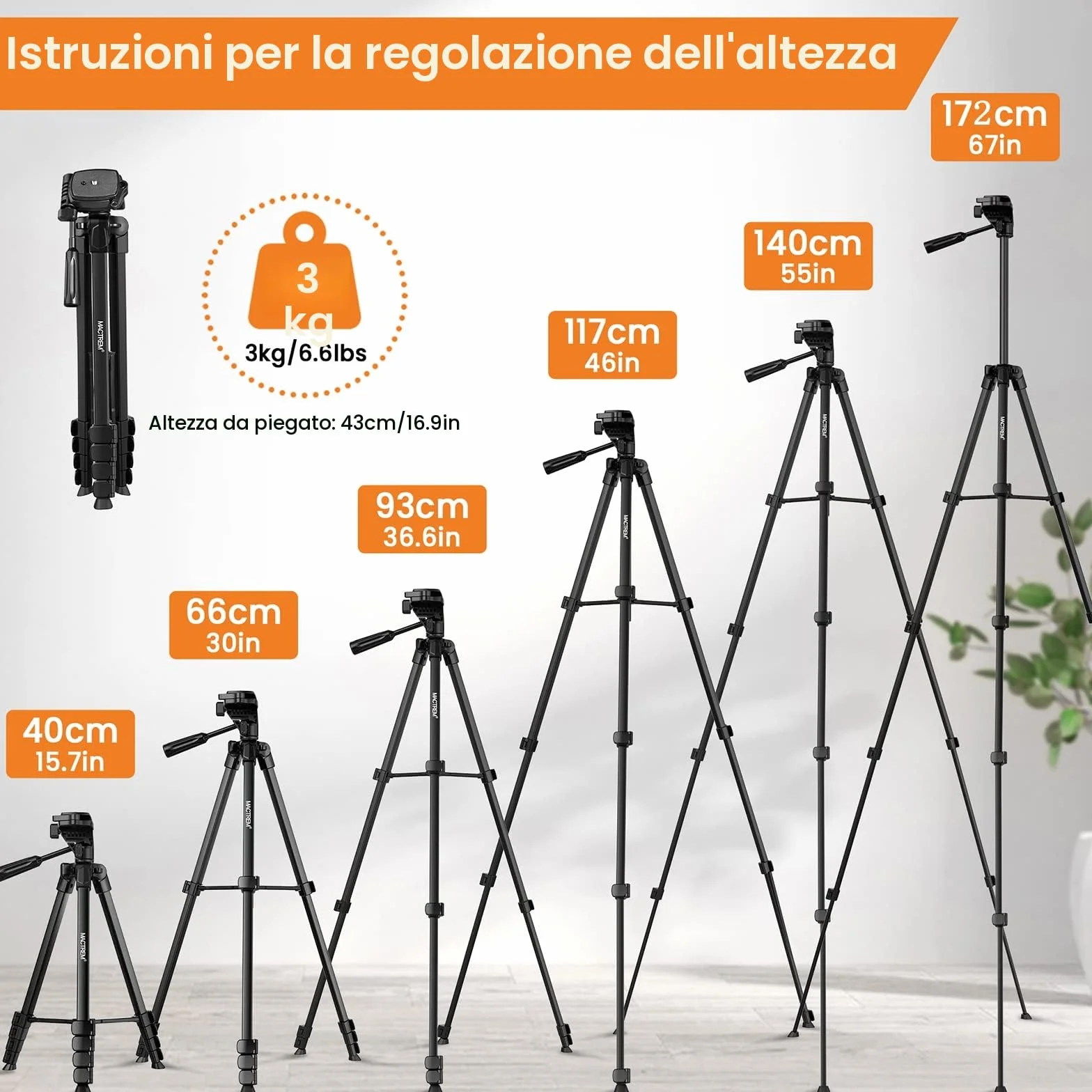 Treppiede Smarthphone, Nuovo 172cm/67in Treppiedi Fotocamera Cavalletto Smartphone per iPhone/Samsung/Huawei/iPad/Reflex, Cavalletto Telefono con Supporto Telefono e Telecomando Bluetooth