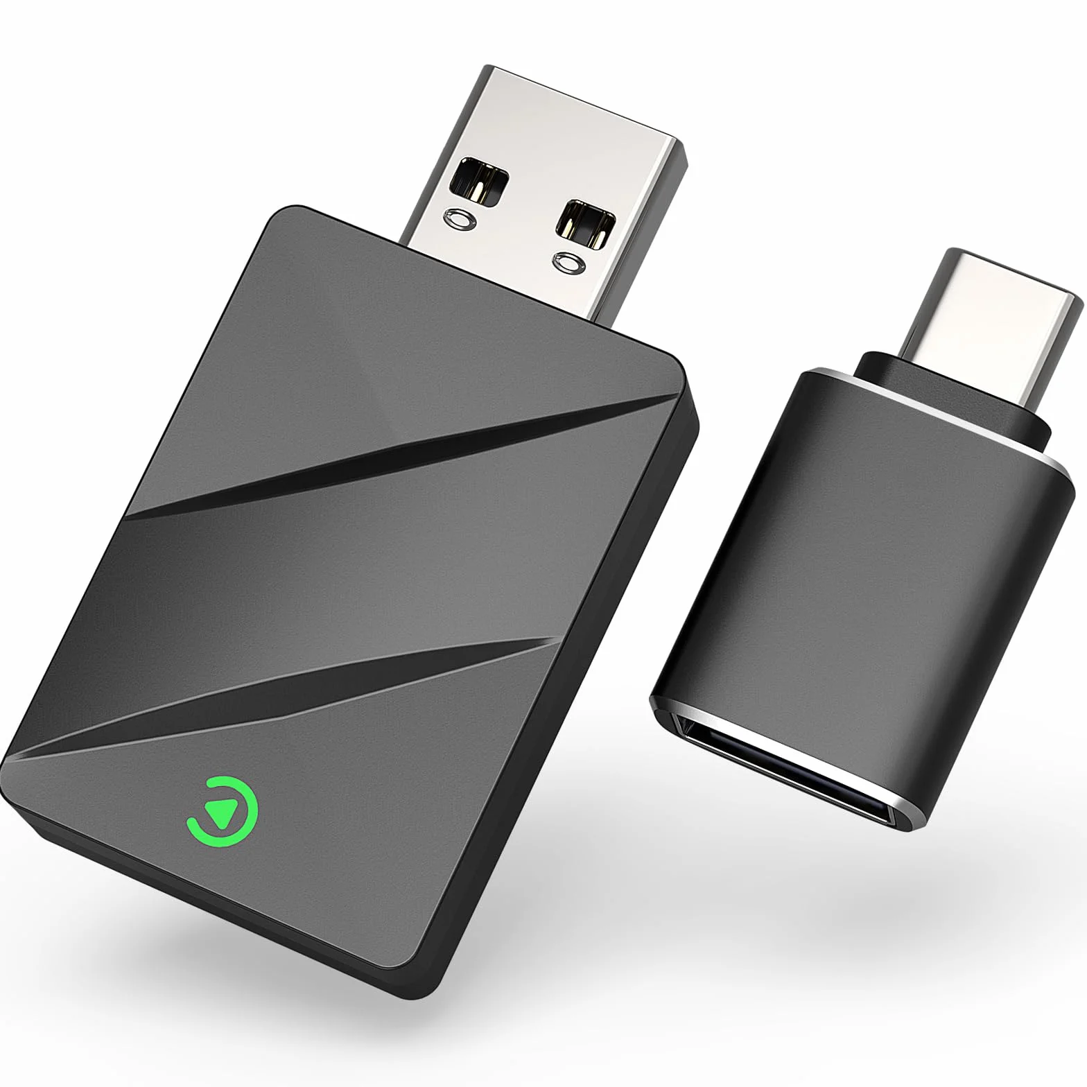 Adattatore Carplay Wireless & Android Auto Wireless 2 IN 1, Converte Android Auto/Carplay da cablato in Wire-less,Typ-C/USB Plug & Play Mini, Compatibile con iOS 10+ Android 11+