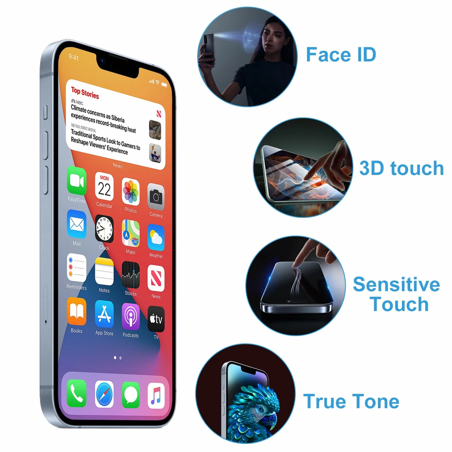 Dinow Display per iPhone 13 LCD Sostituzione Schermo 6.1" LCD di Ricambio Schermo per iPhone 13, Touch Screen per iPhone 13 con Kit di Riparazione, Compatibile con A2482/ A2631/ A2634/ A2635/ A2633