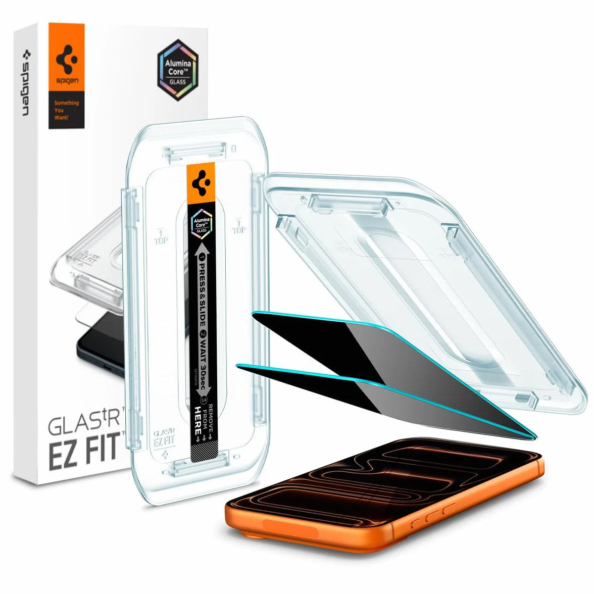 Spigen Glas.tR EZ Fit Vetro Temperato compatibile con iPhone 17 Pro Max, iPhone 16 Pro Max, 2 Pezzi, Anti-Spia, Protezione della Privacy, Durezza 9H Pellicola prottetiva