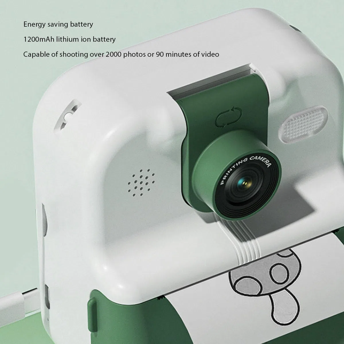 Fotocamera a Stampa Istantanea, Fotocamere Digitali per Foto a Stampa Istantanea HD da 48 MP, Fotocamera Istantanea per Selfie con Schermo IPS da 2,4 Pollici con Obiettivo (verde