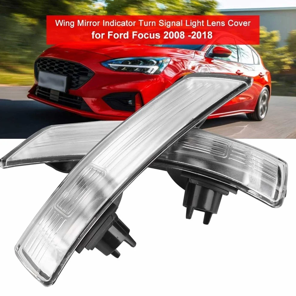 Jadeshay Indicatori di Direzione,2 pezzi Ala Indicatore Specchio Lampada Copriobiettivo Indicatore Specchietti Retrovisori Esterni Copriobiettivo per Ford Focus 2008-2018