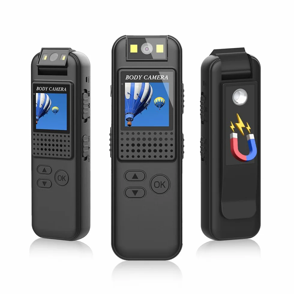 Andoer Body Cam con Audio e video Mini Telecamera per il Corpo True 1080P Small Body Camera Personal Pocket Video Camera Camera Indossabile per Corsi incontri corse Consegna Domicilio Polizia