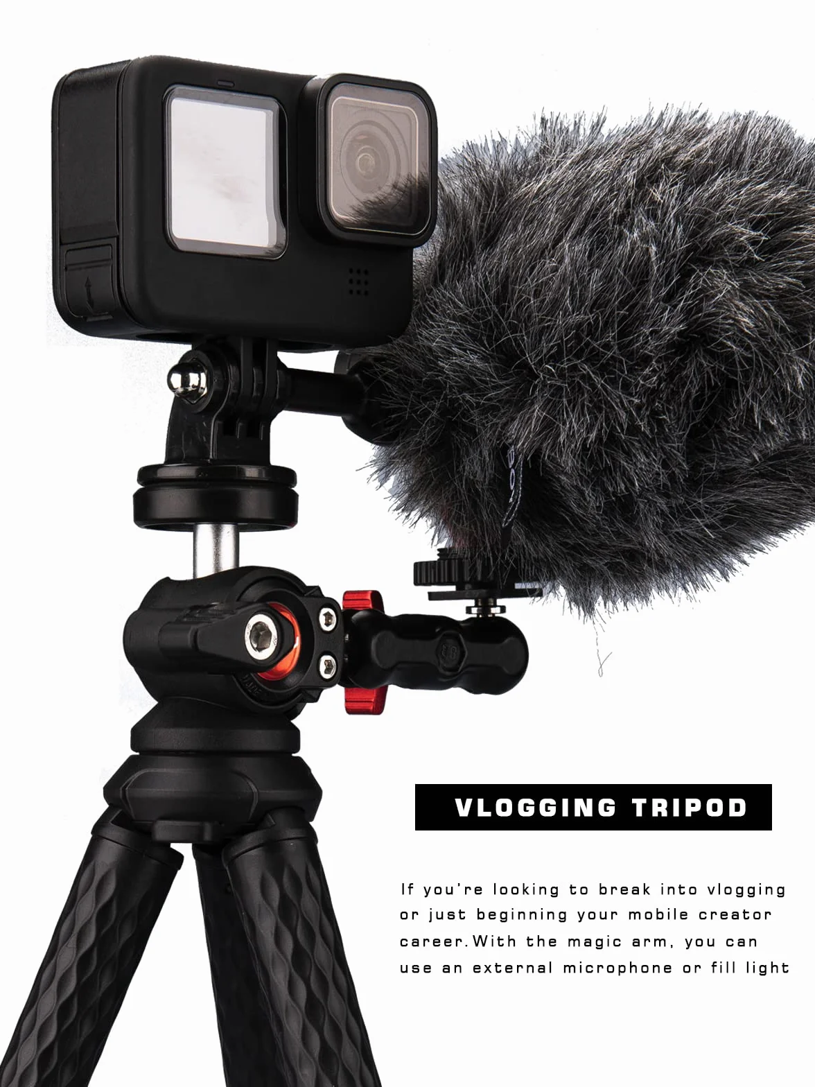 Lammcou Treppiede Actiocam, Flessibile Octopus Gorrila Pod e Staffa Compatibile con Hero Hero 13 12 11 10 9 X3 Go3 Bendy Tripod Accessorio per Video Vlogging