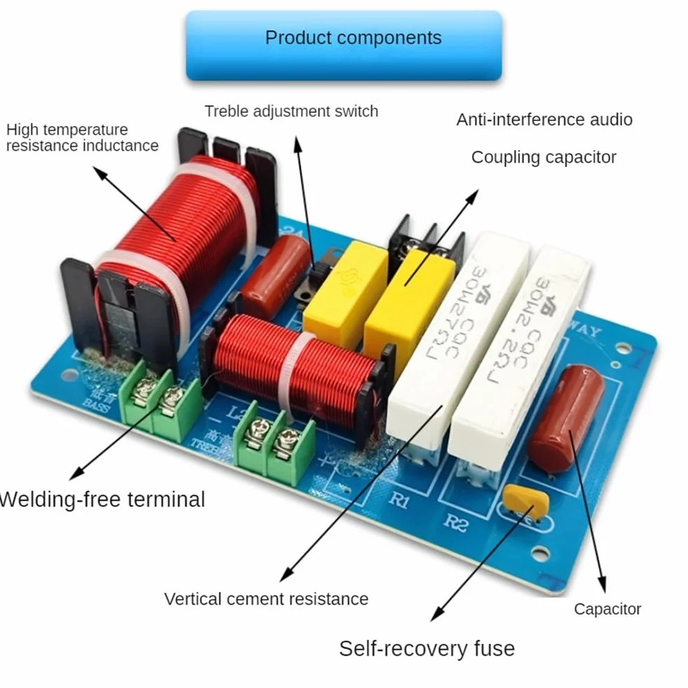 2 PC PA-2A Altoparlante A 2 Vie Crossover Alti + Subwoofer per Puri 450W Divisore di Frequenza Filtri PCB Fai da Te + Componenti Elettronici Fai da Te per la Casa