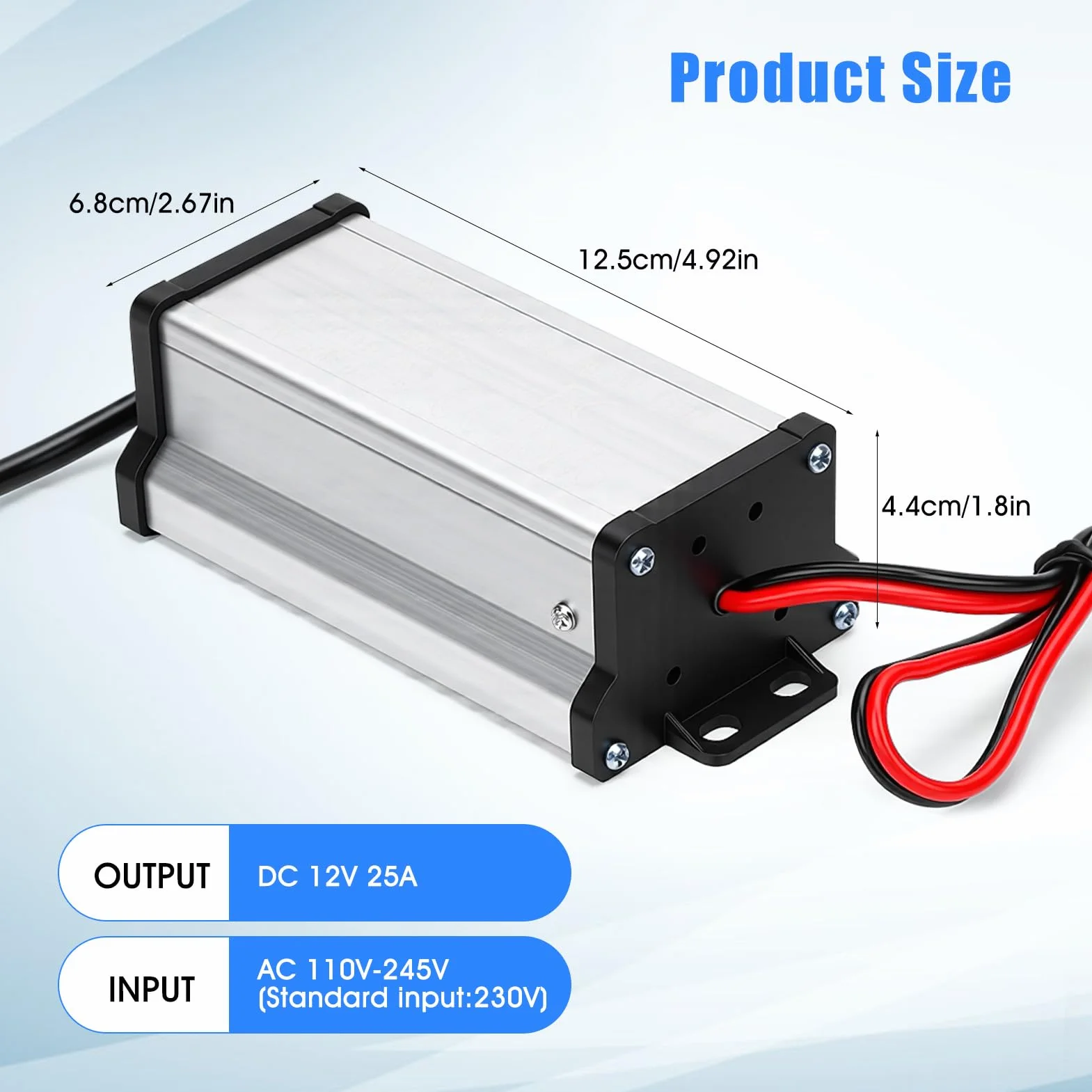 Convertitore da 220V a 12V, Adattatore di Alimentazione per riscaldatore, leggero e portatile Convertitore Di Tensione per roulotte, camper, illuminazione LED garage o interni