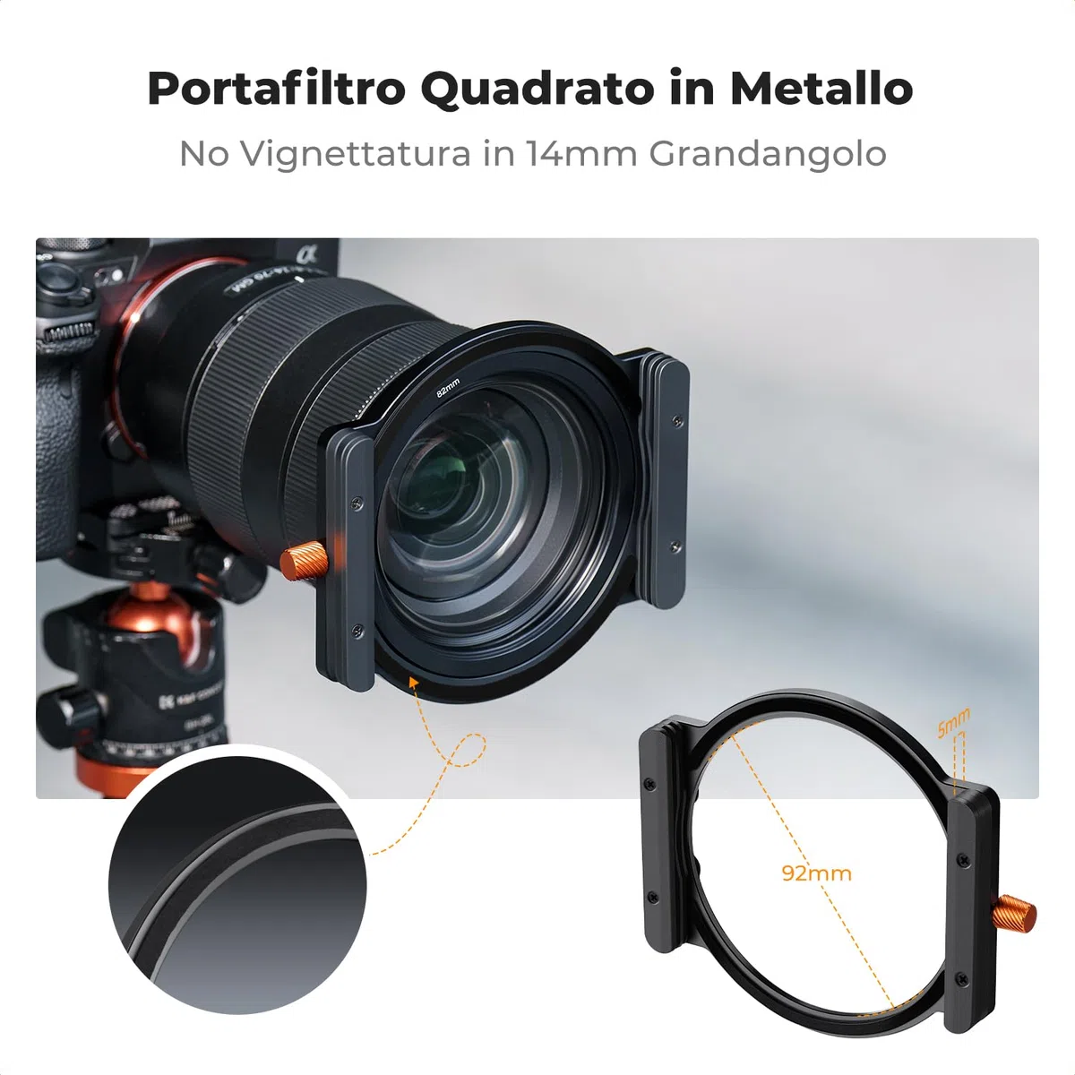 K&F CONCEPT Nano-X Kit da Filtro a Lastra Soft GND8 (0,9) da 100x150mm, 8x Anello Adattatore e 1x Portafiltro Mentale Compatibile Nano-X Porta Filtri per Lente