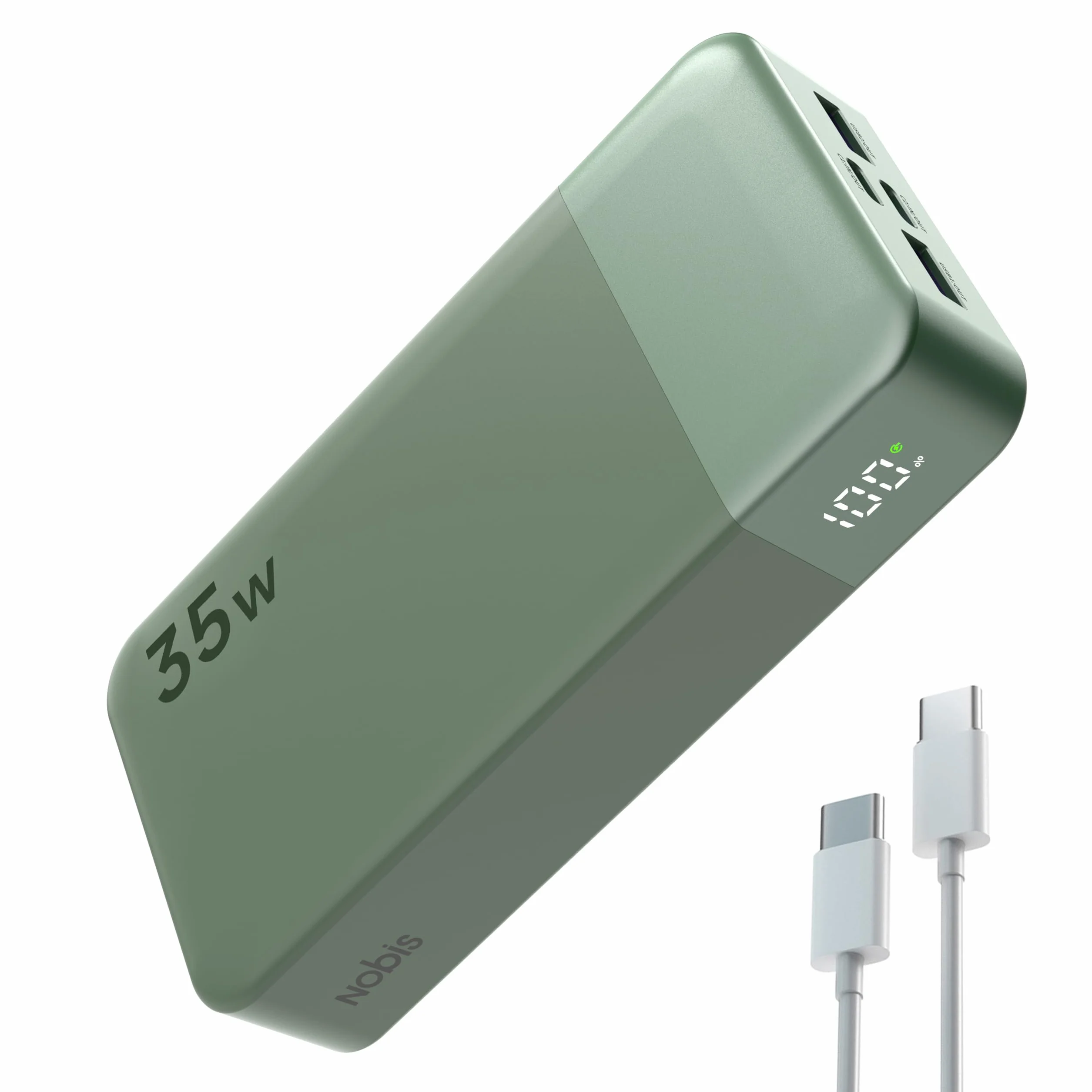 NOBIS Power Bank 20000mAh 35W Ricarica Rapida USB C PD QC Display LED