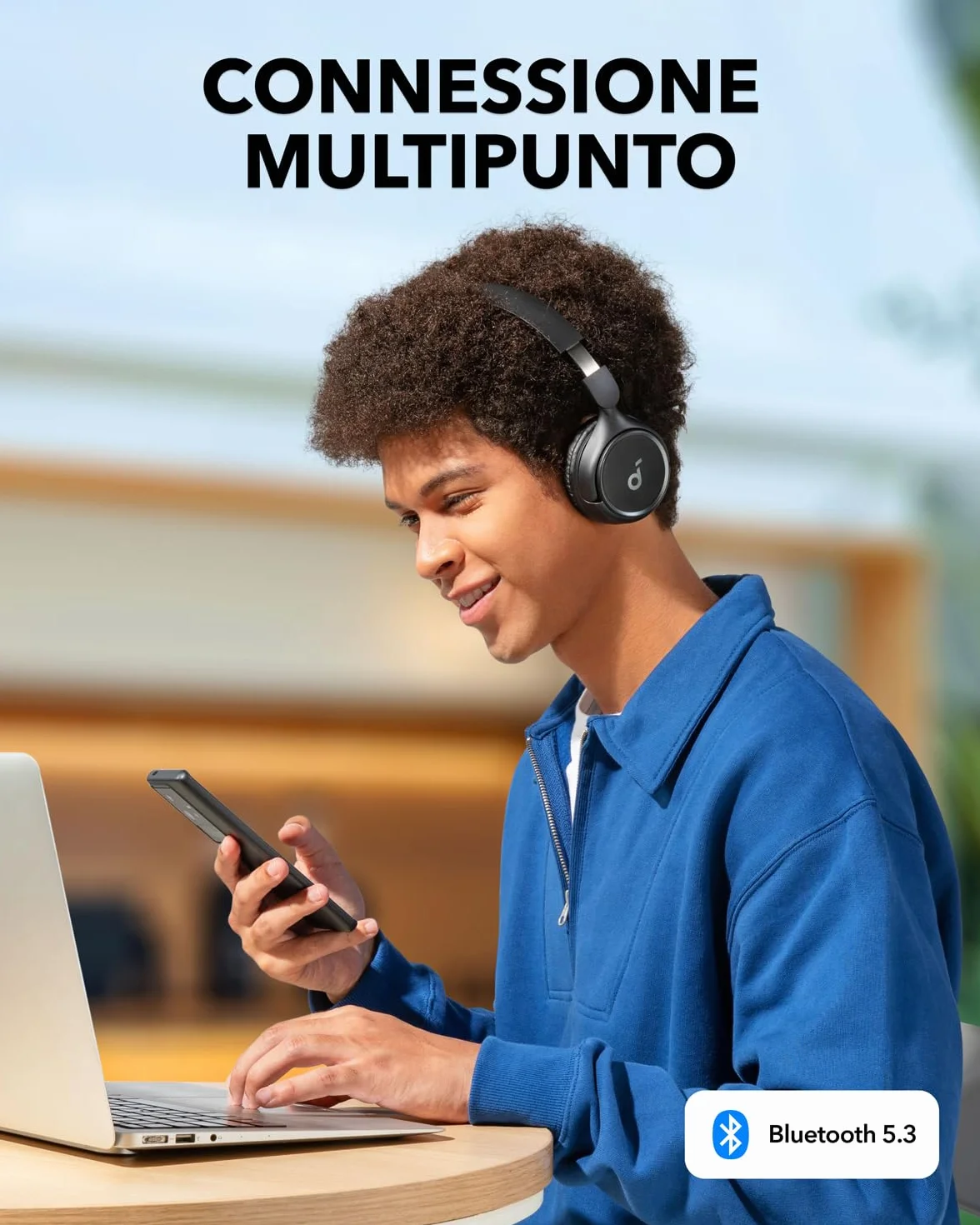 Soundcore Cuffie Bluetooth On-Ear H30i, Cuffie Wireless, Design Pieghevole, Bassi Puri, 60 Ore di Riproduzione, Bluetooth 5.3, Leggere e Confortevoli, Connettività con App, Connessione Multipunto