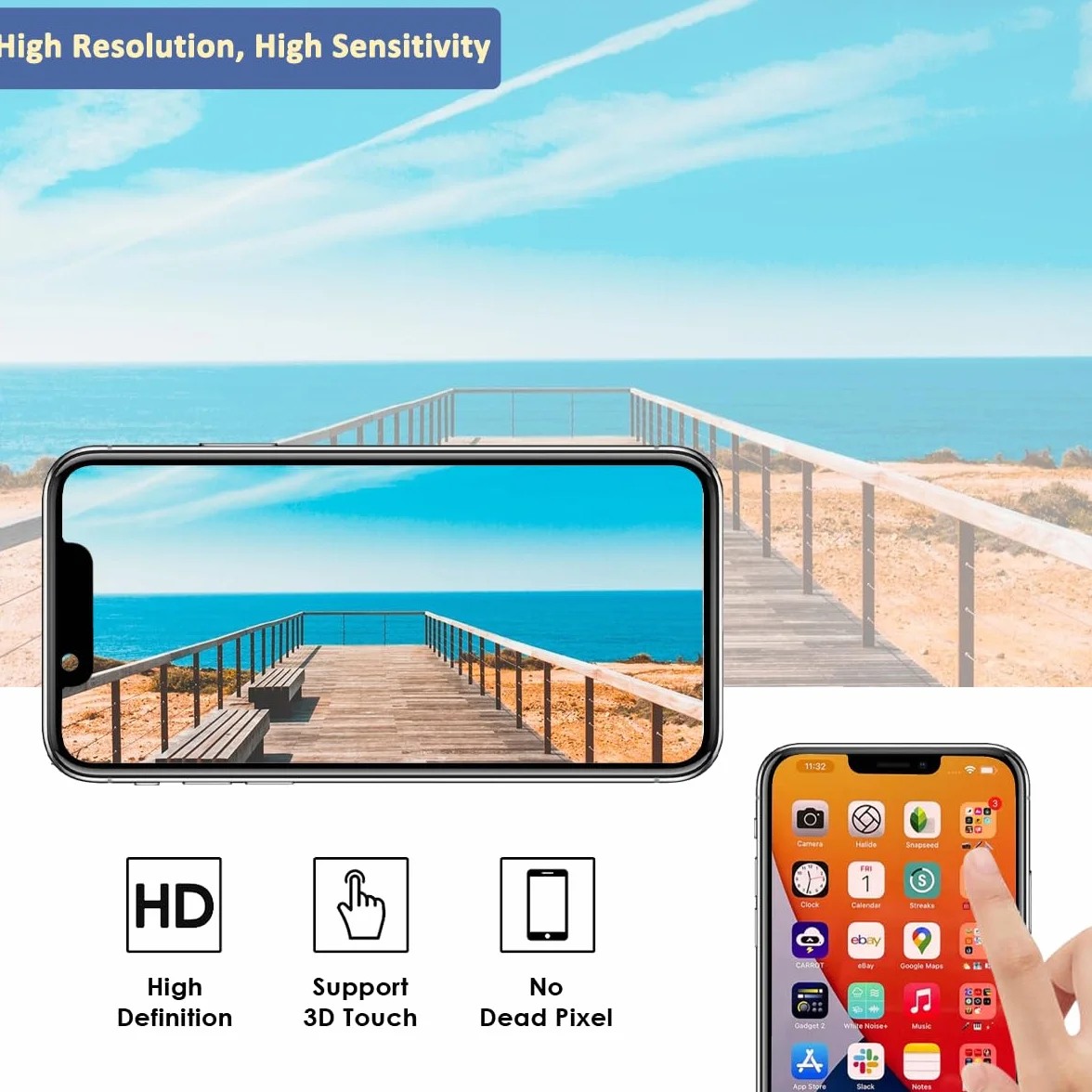 Yodoit Display per iPhone 13, Kit di Ricambio Schermo LCD da 6,1 Pollici, digitalizzatore Touch FHD con Kit di Riparazione, Pellicola Protettiva, Compatibile con Modelli A2482, A2631, A2634, A2635