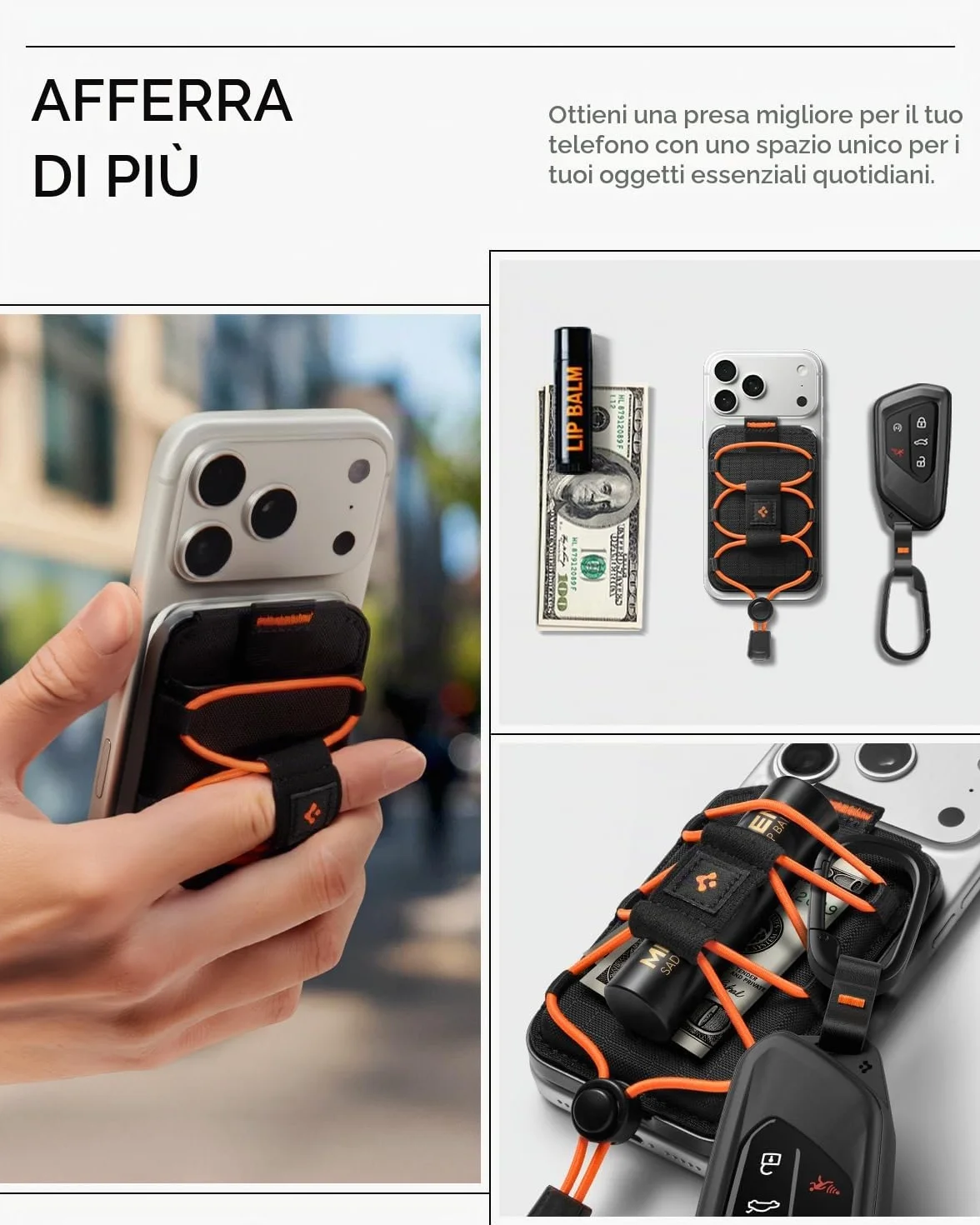 Spigen Tiefit MagFit Portafoglio MagSafe Wallet Magnetico Portacarte Compatibile con iPhone 17/16/15/14/13/12 Modelle, Accessori MagSafe - Nero