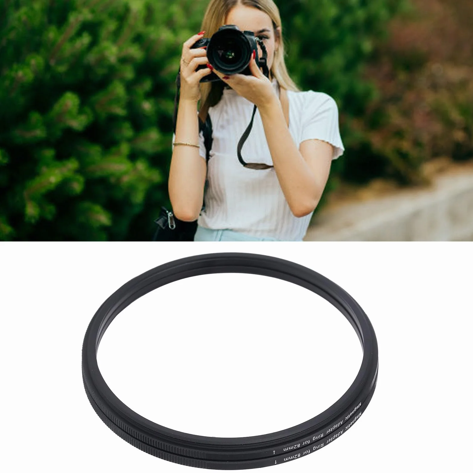 Kit Anello Adattatore Magnetico, Adattatore Anello da 82 Mm per Filtro e Adattatore Anello da 82 Mm per Obiettivo, Filtro su Magnetico
