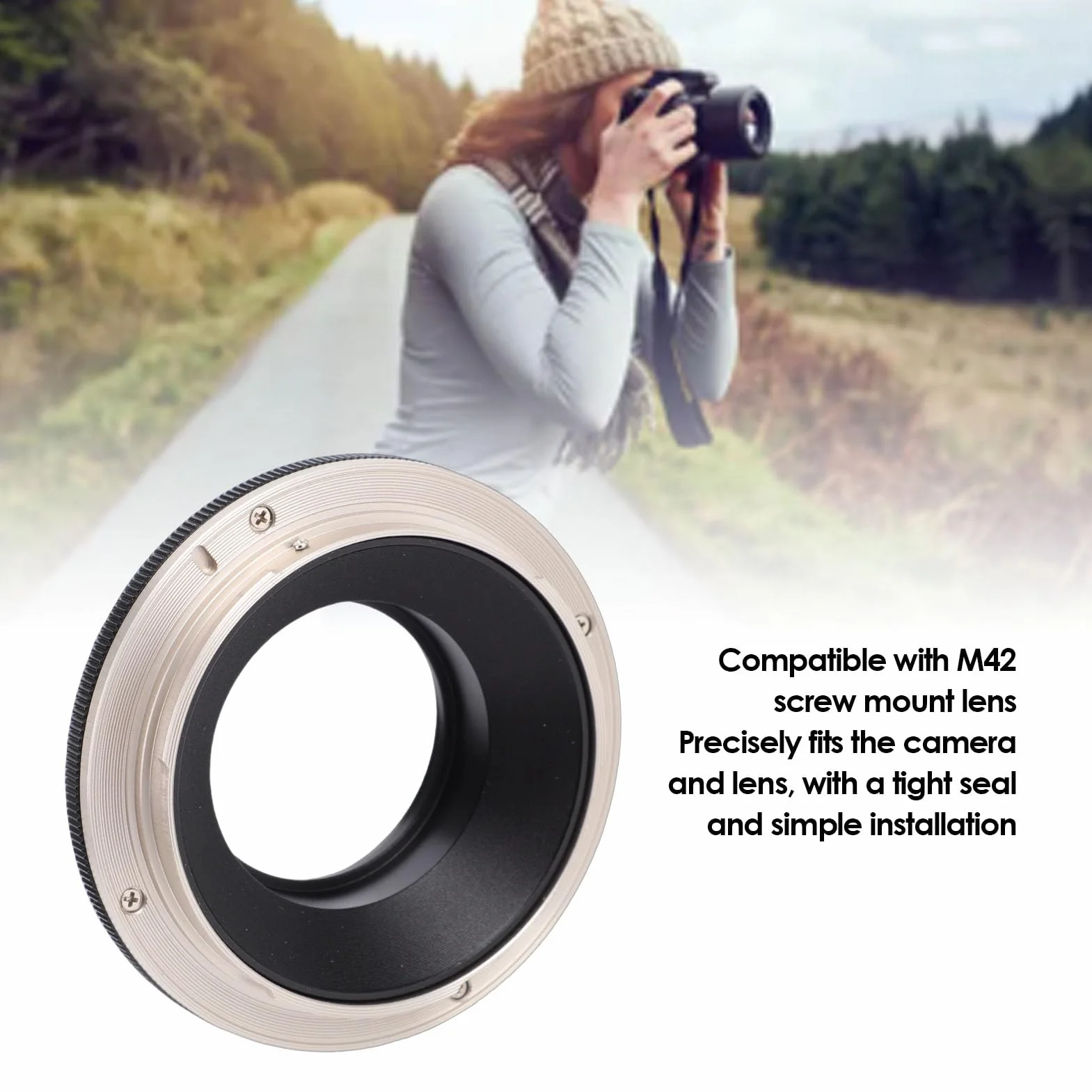 Adattatore da M42 a GFX, Anello Adattatore per Montaggio Obiettivo Compatibile con Obiettivo con Filettatura N42 per Fotocamera Fuji GFX GFX50 GFX100 GFX100RF GFX100SII