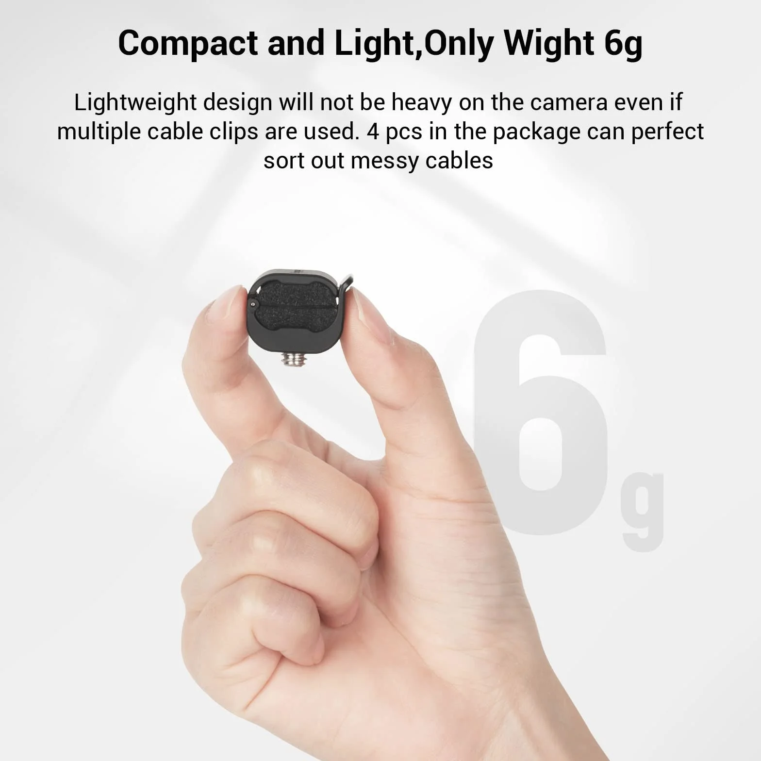 SMALLRIG Morsetto per Cavo per Fotocamera (4 pezzi) per Cavo HDMI/SDI/Microfono, Supporto per Montaggio con Blocco del Cavo per Fotocamera DSLR Cavo da 2-6 mm - 3685
