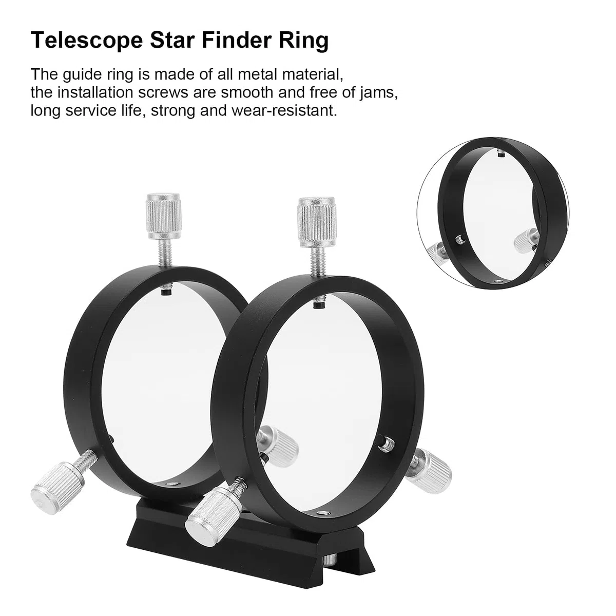 Anello Per Cannocchiale Di Guida Per Telescopio,Supporto Per Telescopio Guida,tubi Di Telescopio Interamente in Metallo Per Cercatori Stellari Per Telescopi Con Diametro Interno Di 43-70 Mm