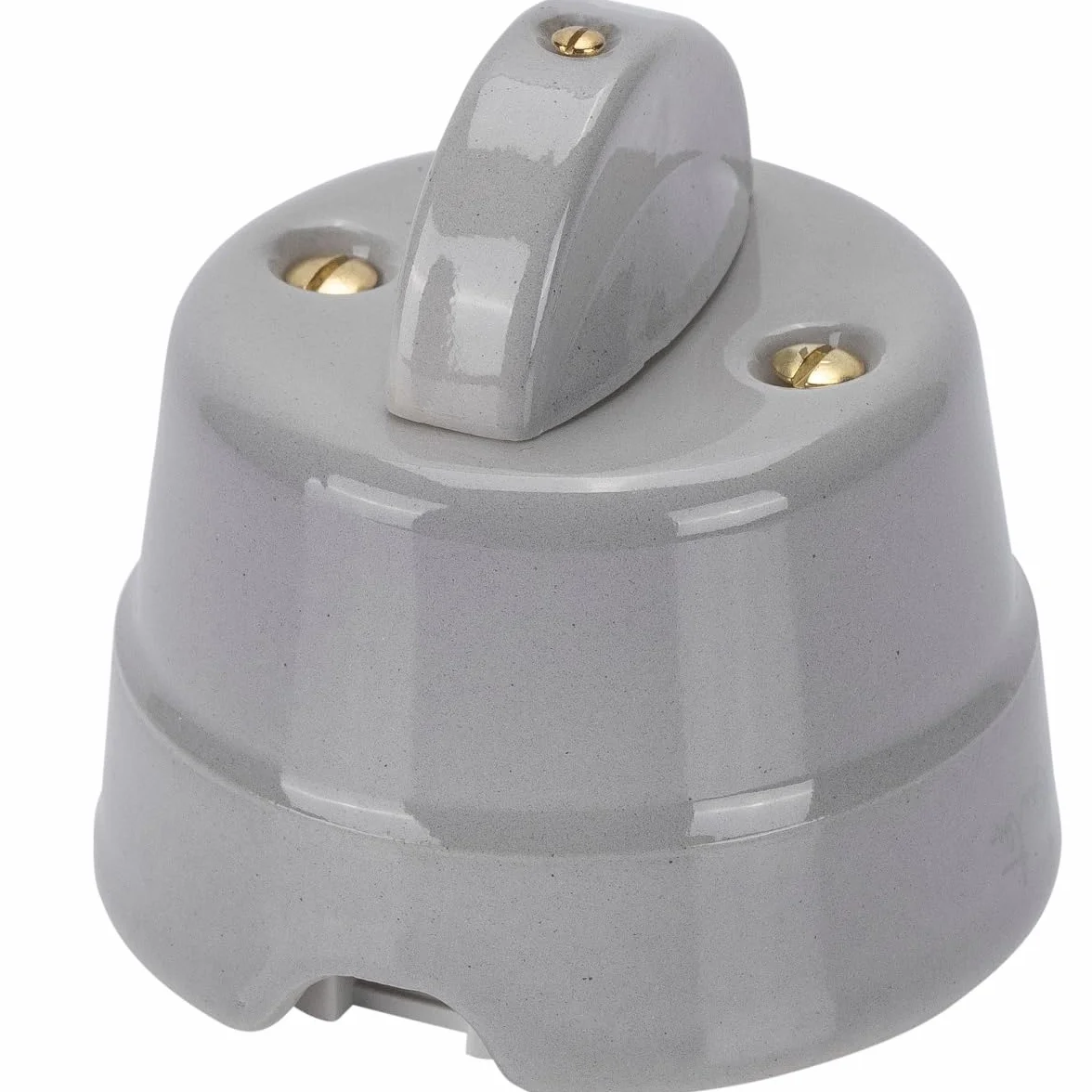 FANTON Interruttore deviatore a manopola in ceramica vintage grigio 10AX 250V