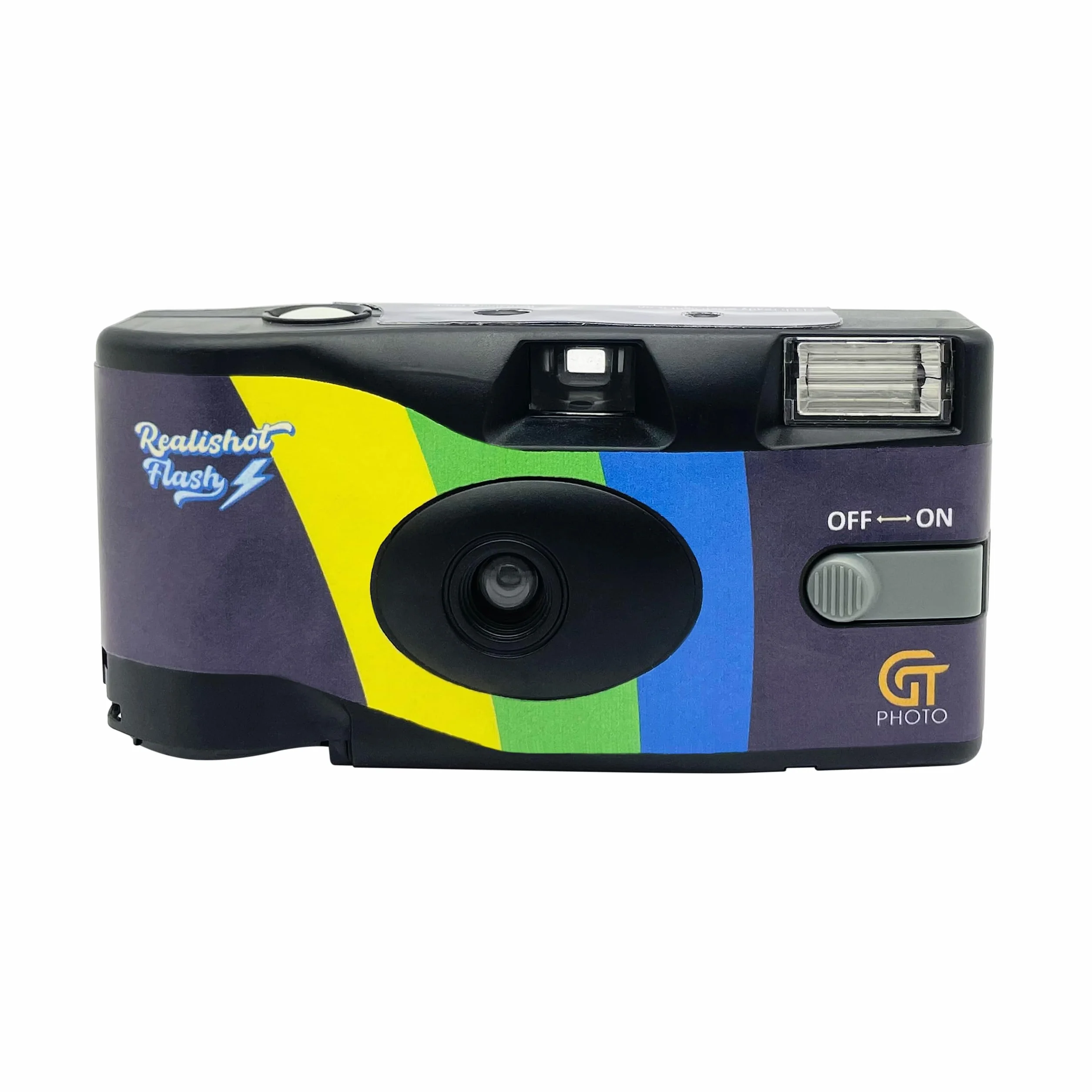 GT Photo - Fotocamera Monouso Realishot Flash, 27 Foto, Ideale per Eventi, Viaggi, Ricordi - Semplice da Maneggiare - Grigio