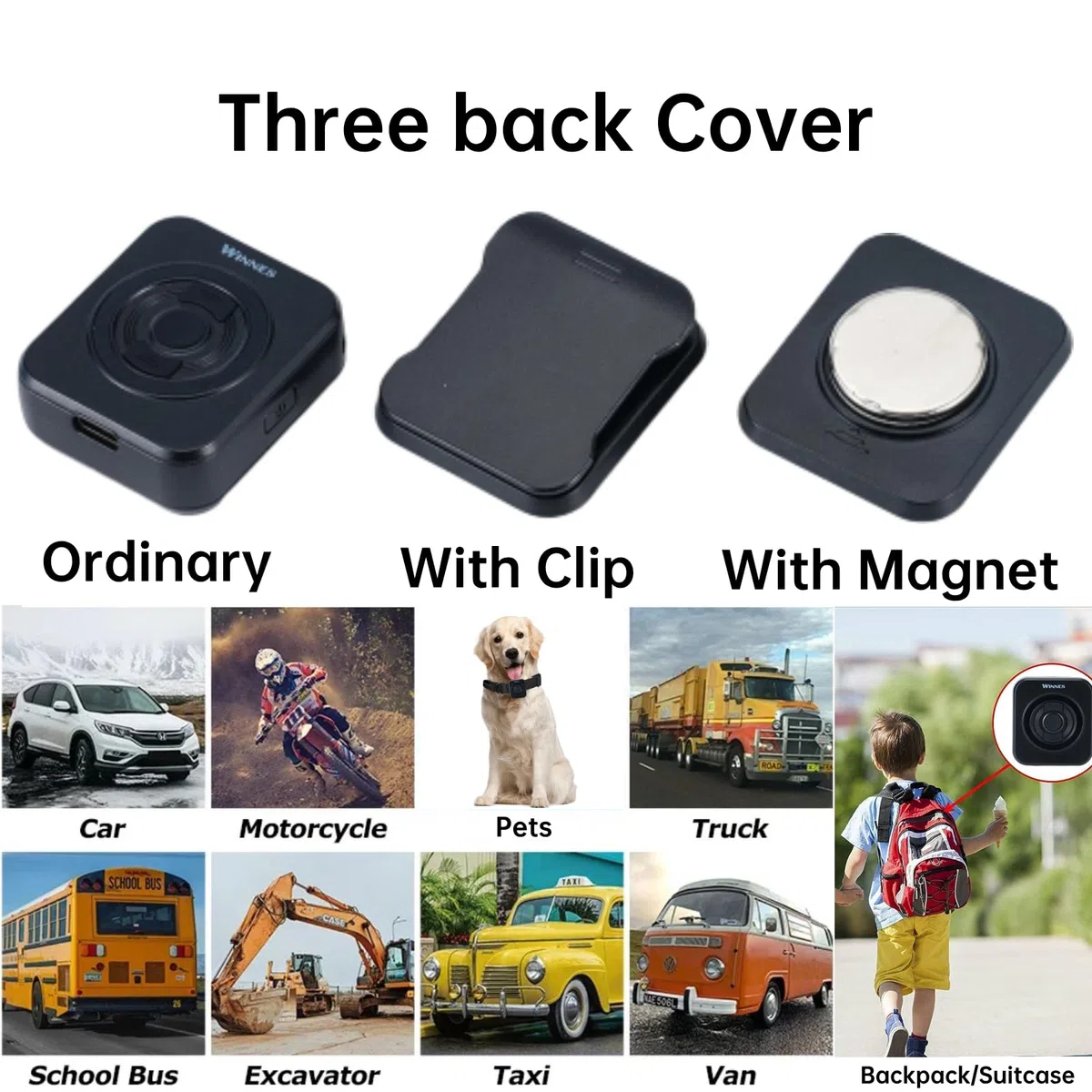 Winnes S1 4G GPS Localizzatore Impermeabile Mini Tracker Con Scheda SIM/Anti-Thef/SOS/Geo-fence Allarme Auto Copertura in Tempo Reale Monitoraggio Per Auto Portafoglio Valigia Bambini