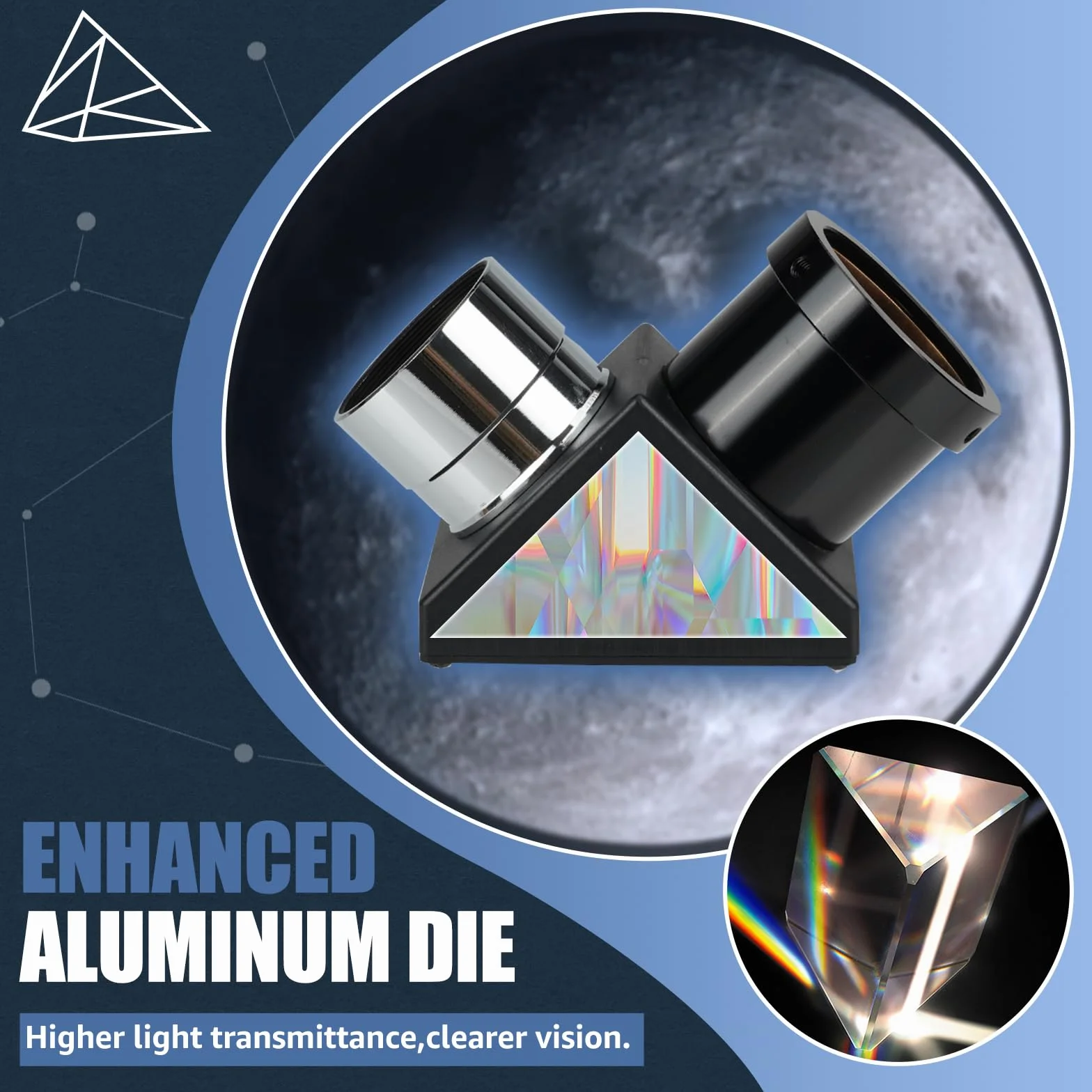 Svbony SV221 Specchio Diagonale, Adattatore Diagonale da 1,25pollici a 90 Gradi con Anello di Pressione in Ottone Accessori per Oculare Telescopio in Alluminio per Osservazioni Astronomiche da Terra