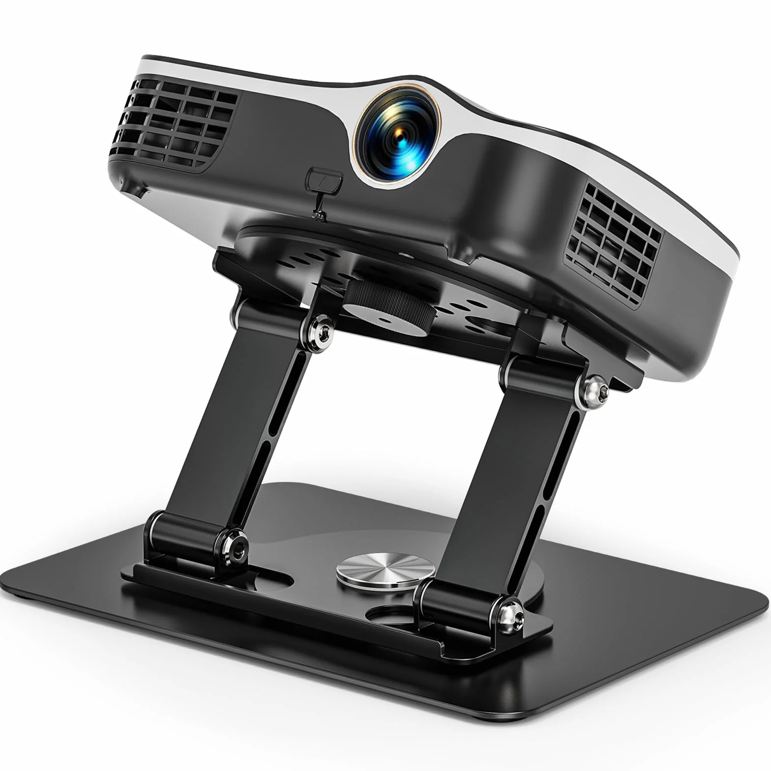 Supporti per Proiettori, Supporto Proiettore da Tavolo con Rotazione a 360°, Porta per Proiettore in Metallo con Vite da 1/4" per Home Cinema, Sala Giochi, Ufficio