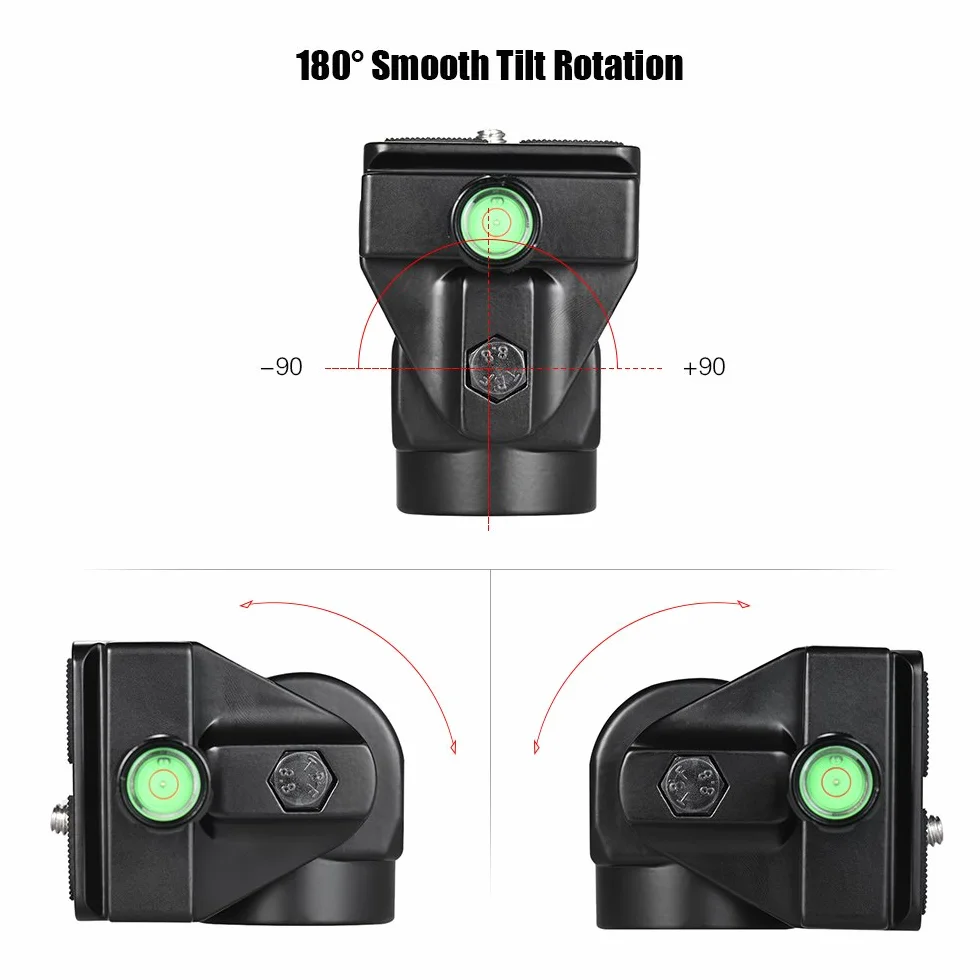 Andoer M-12 Monopod Tilt Head Panoramica Testa teleobiettivo Birdwatching con piastra a sgancio rapido