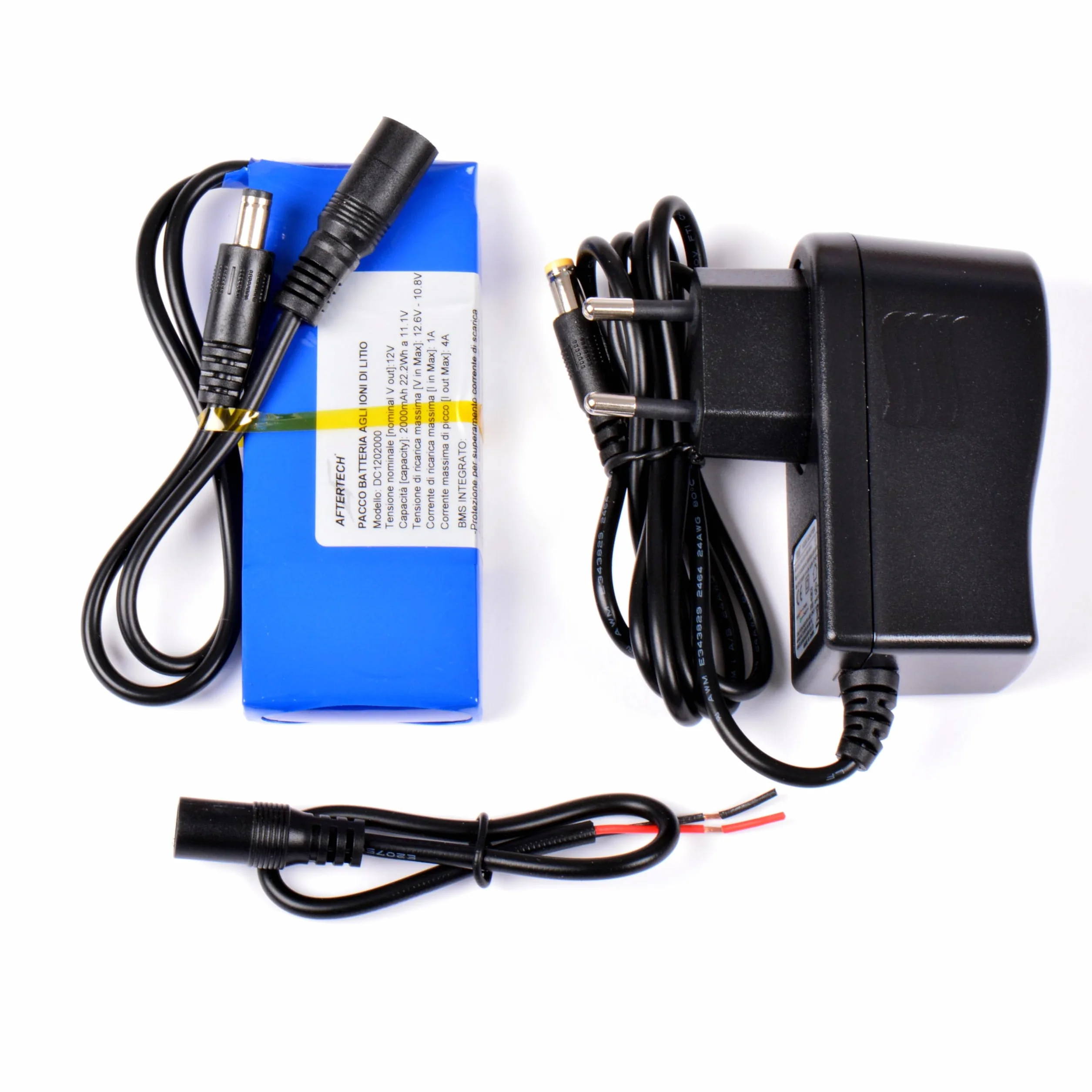AFTERTECH PACCO BATTERIA PILA 12V 2000mAh 2Ah RICARICABILE AL LITIO 101x42x13mm 3s1p 12,6v G1E2