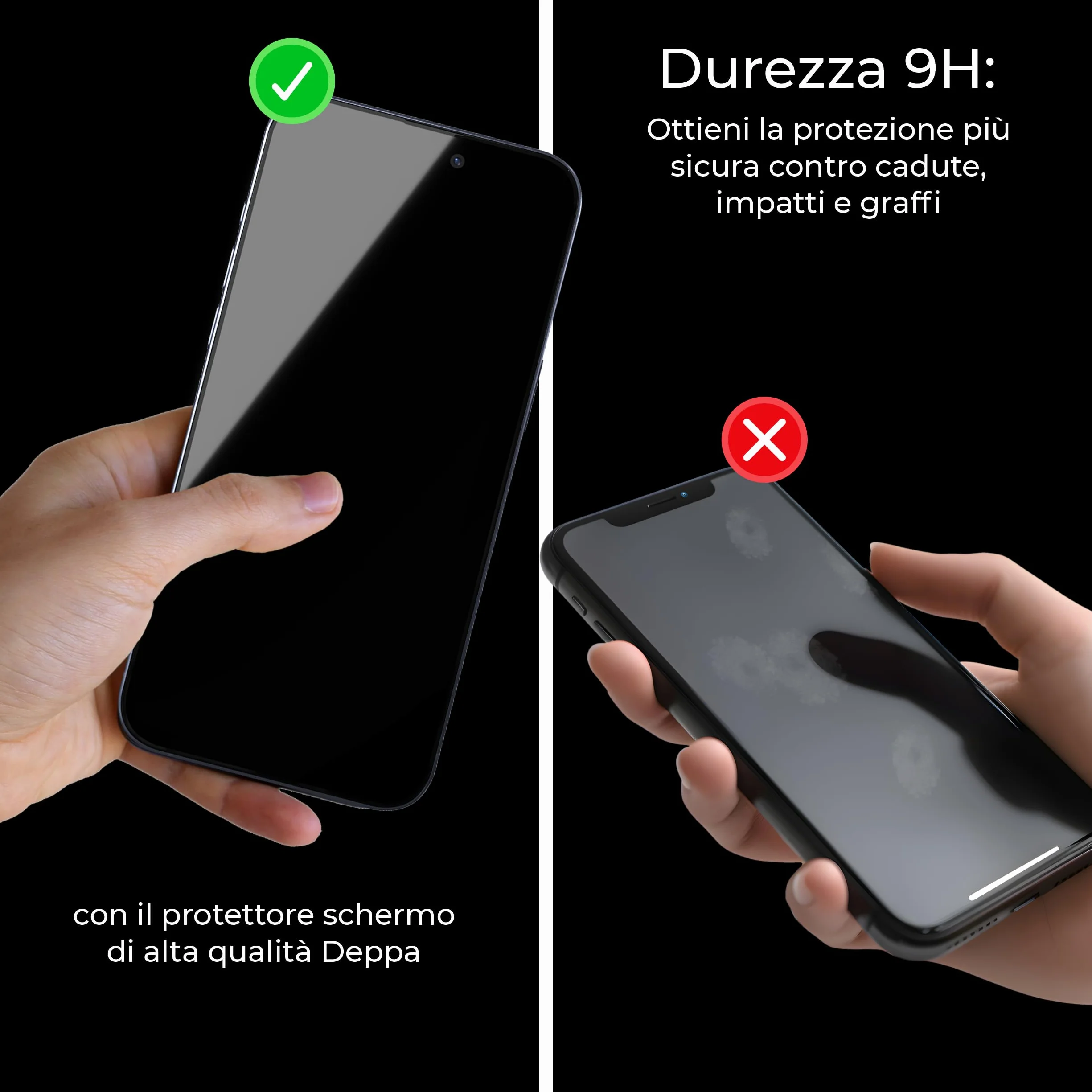 Deppa [2 Pezzi Pellicola Privacy per iPhone 15 Pro Max (6.7") | Vetro Temperato Anti-Spia 9H | Copertura Totale | Anti Graffi | Ultra Resistente | Kit di Installazione Facile