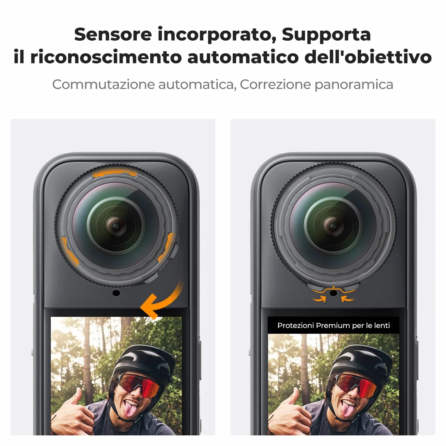 K&F Concept Premium Lens Guards compatibile con Insta360 X5, Copertura Protettiva della Lente in Vetro Ottico Temperato ad Alta Trasparenza, Kit di Sostituzione del Tappo Antigraffio Multi-Coated