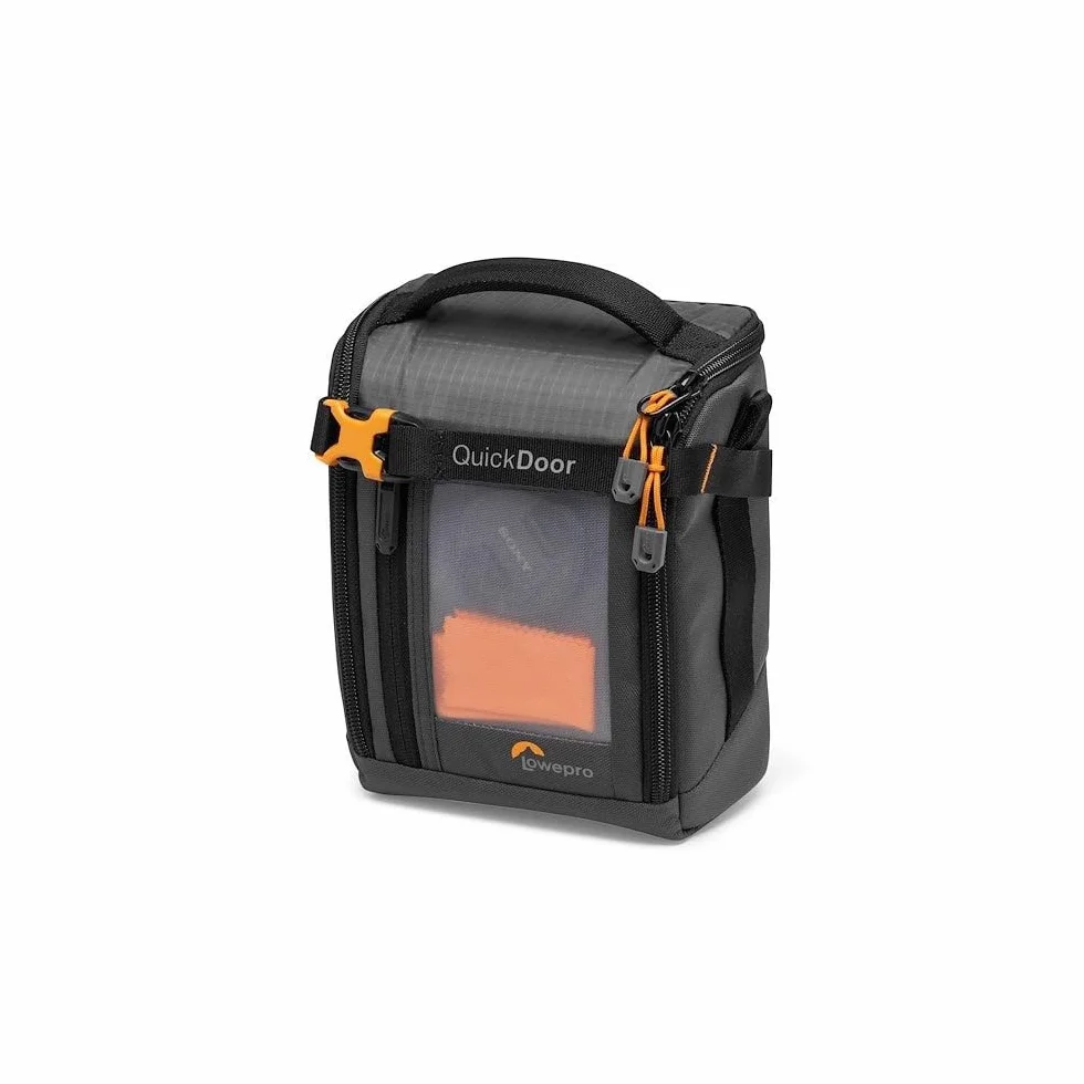 Lowepro GearUp Creator Box Medium II, Borsa per Fotocamera Mirrorless e DSLR, dotata di Accesso Rapido, Tessuti Riciclati, Divisorio Interno Arancione Imbottito, Grigio