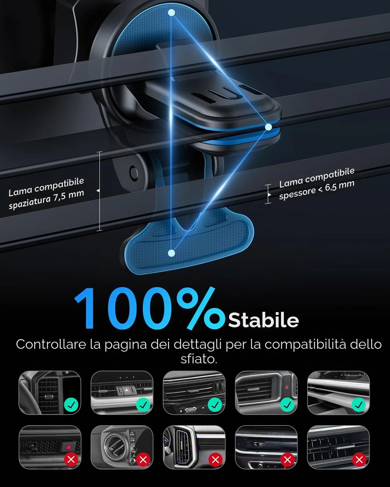 ESR Caricabatterie da Auto MagSafe, Caricatore Wireless Magnetico da 15W, Supporto per iPhone 17/17e/16/15/14/13/12, Galaxy S26/S25 Series, per Il cruscotto/Bocchetta dell'Aria,Ricarica Rapida, Nero