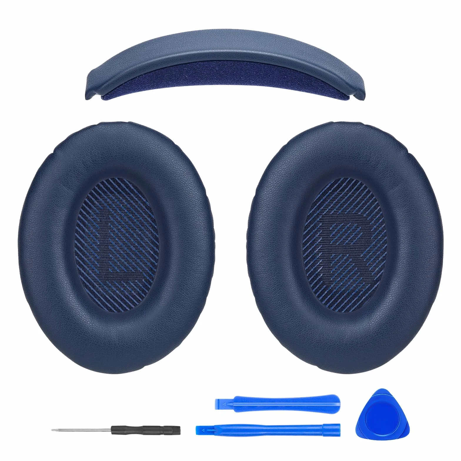 WADEO Kit di Sostituzione Cuscinetti e Archetto per Bose QC35 / QC35 II / QC35 II Gaming, Ritrova Comfort e Isolamento Acustico – Cuscinetti in Pelle Proteica