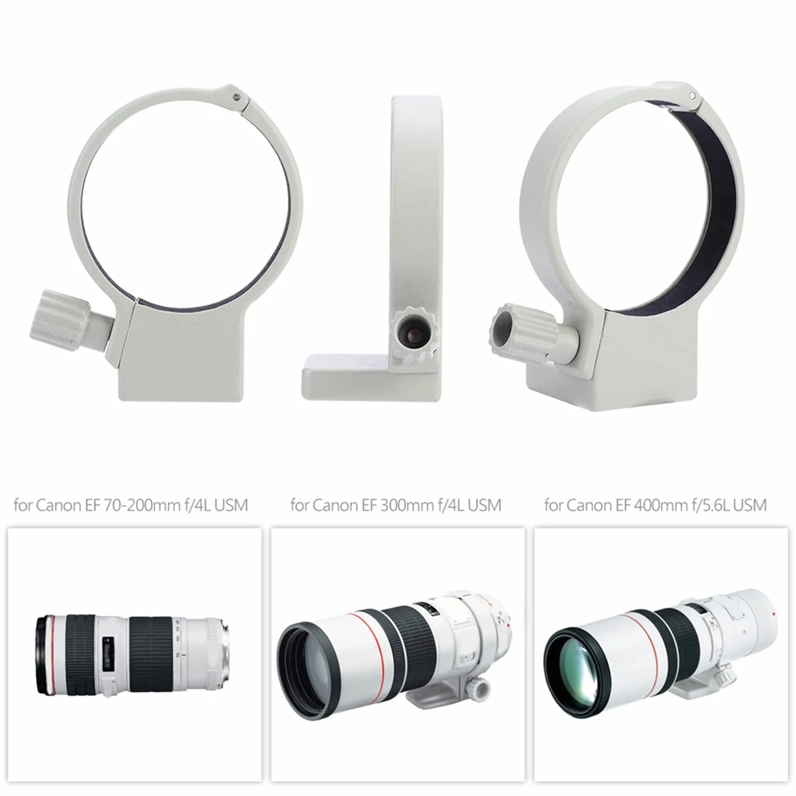 Anello Collare per Montaggio su Treppiede in Lega di Alluminio per 70-200mm F4/F4L IS USM Bilancia Teleobiettivo Pesante con EF 300mm F/4L USM/EF 400mm F/5.6L USM