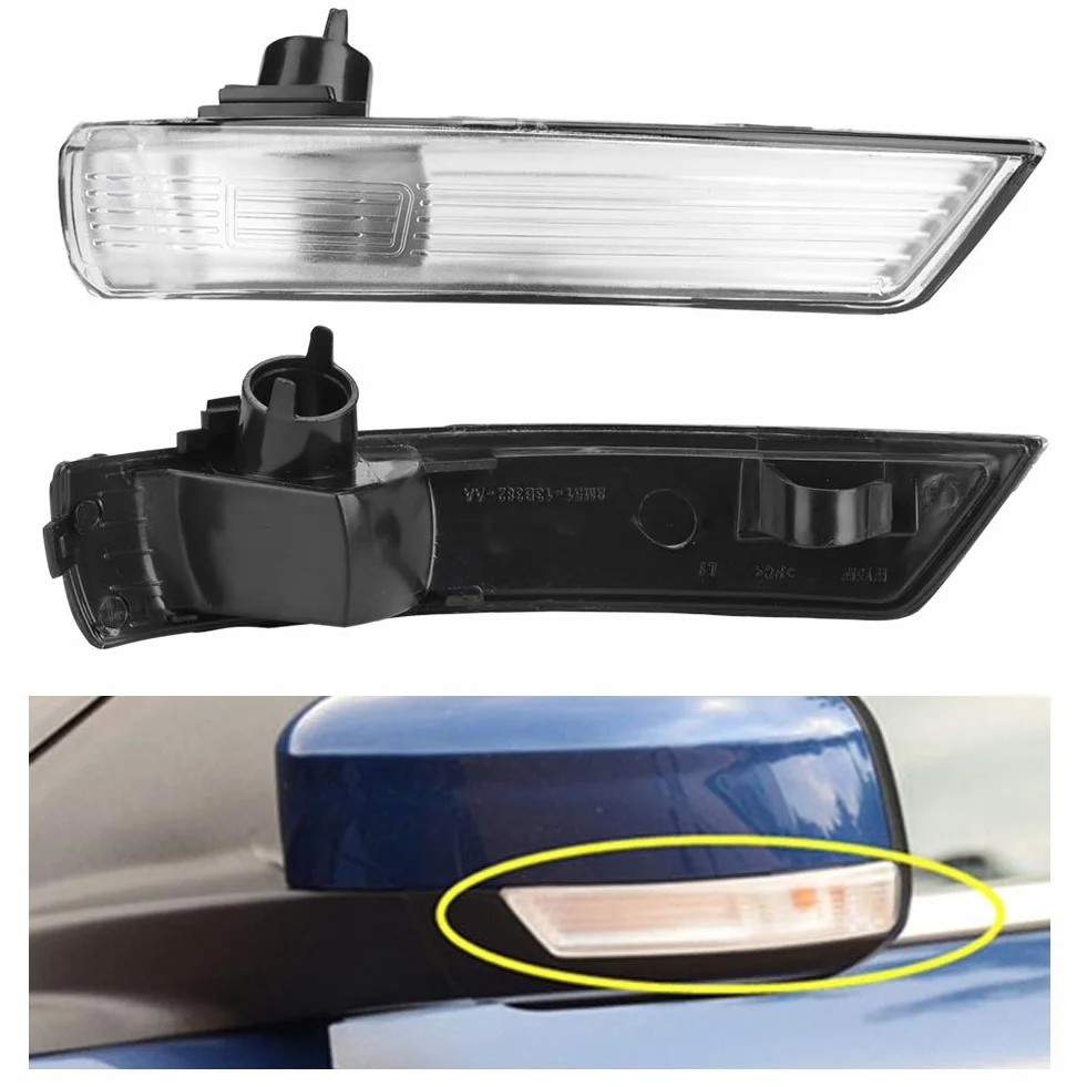 Jadeshay Indicatori di Direzione,2 pezzi Ala Indicatore Specchio Lampada Copriobiettivo Indicatore Specchietti Retrovisori Esterni Copriobiettivo per Ford Focus 2008-2018