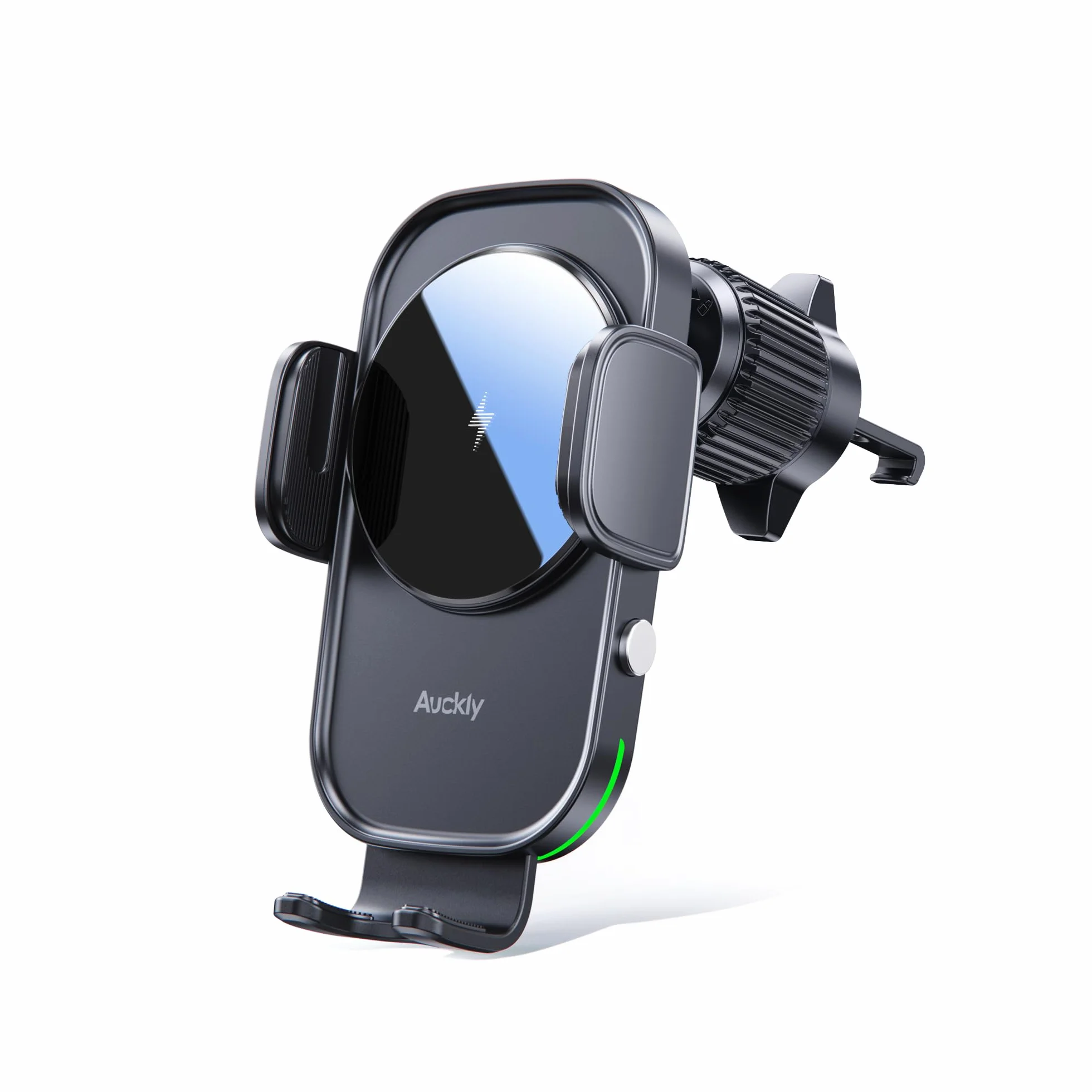 Auckly Qi 15W Caricatore Wireless Auto,Auto-Bloccaggio Supporto Telefono Auto, Ricarica Wireless Auto per iPhone 13/14/12 Pro Max Mini Plus 11/Pro/Xs,Supporto Smartphone per Galaxy S22/S20/S9 e Altri