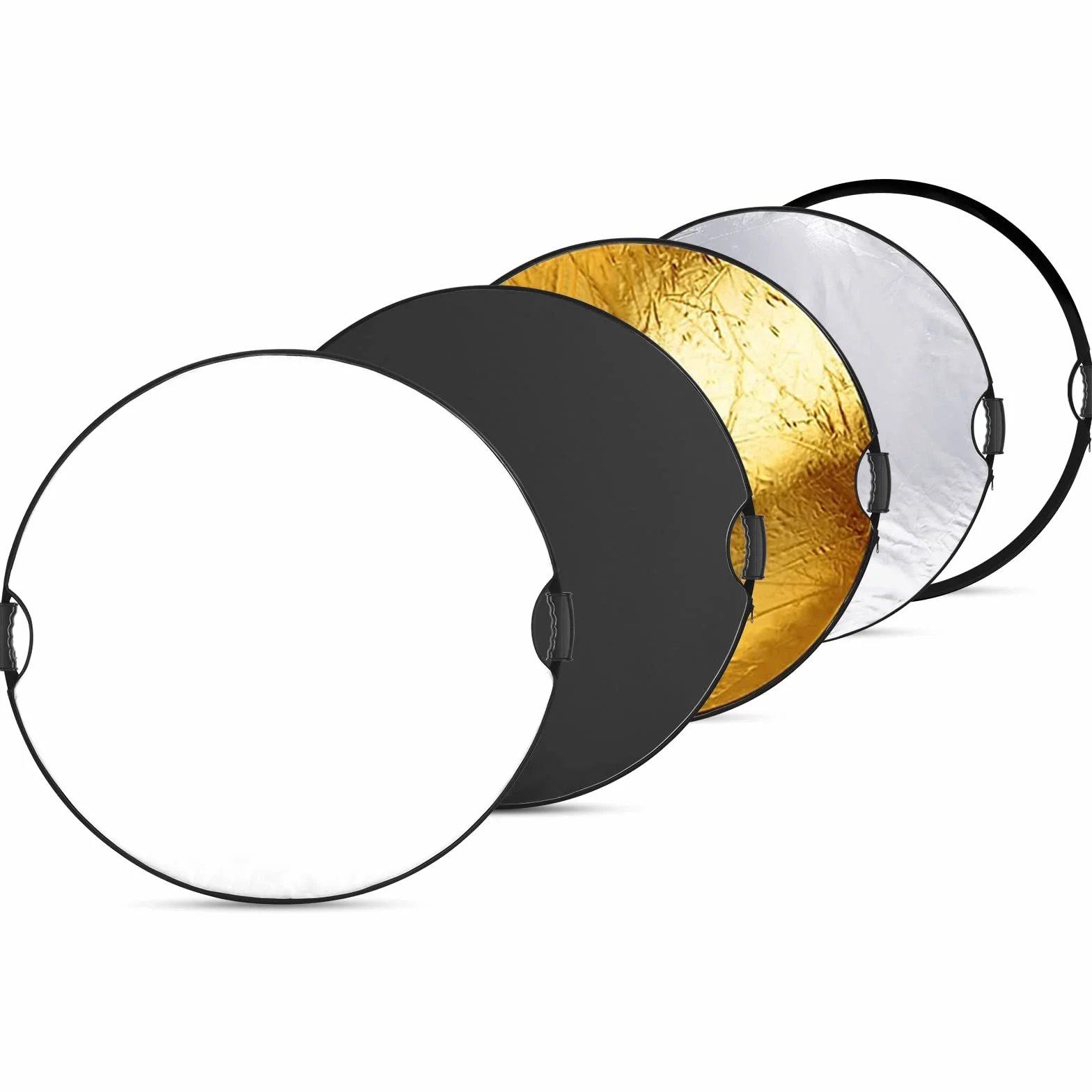 NEEWER Riflettore di 32"/80cm, Maniglia con Filetto da 3/8", Disco Ripiegabile 5 in 1 Diffusore Trasparente/Argento/Oro/Bianco/Nero per Illuminazione Fotografica, Illuminazione Esterna, RF-80II