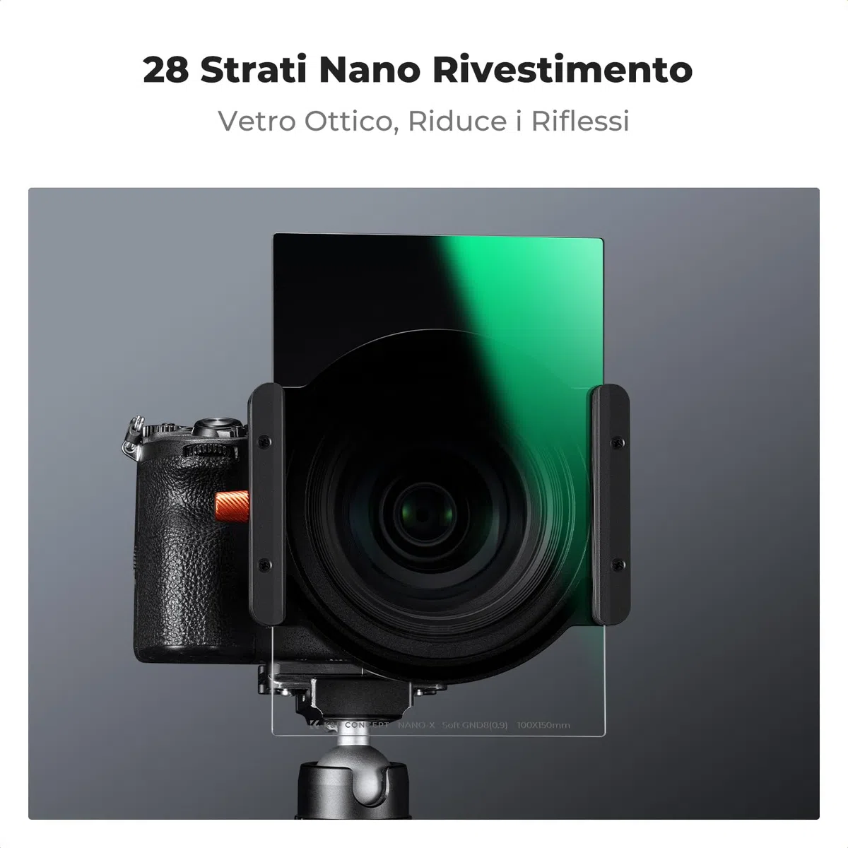 K&F CONCEPT Nano-X Kit da Filtro a Lastra Soft GND8 (0,9) da 100x150mm, 8x Anello Adattatore e 1x Portafiltro Mentale Compatibile Nano-X Porta Filtri per Lente