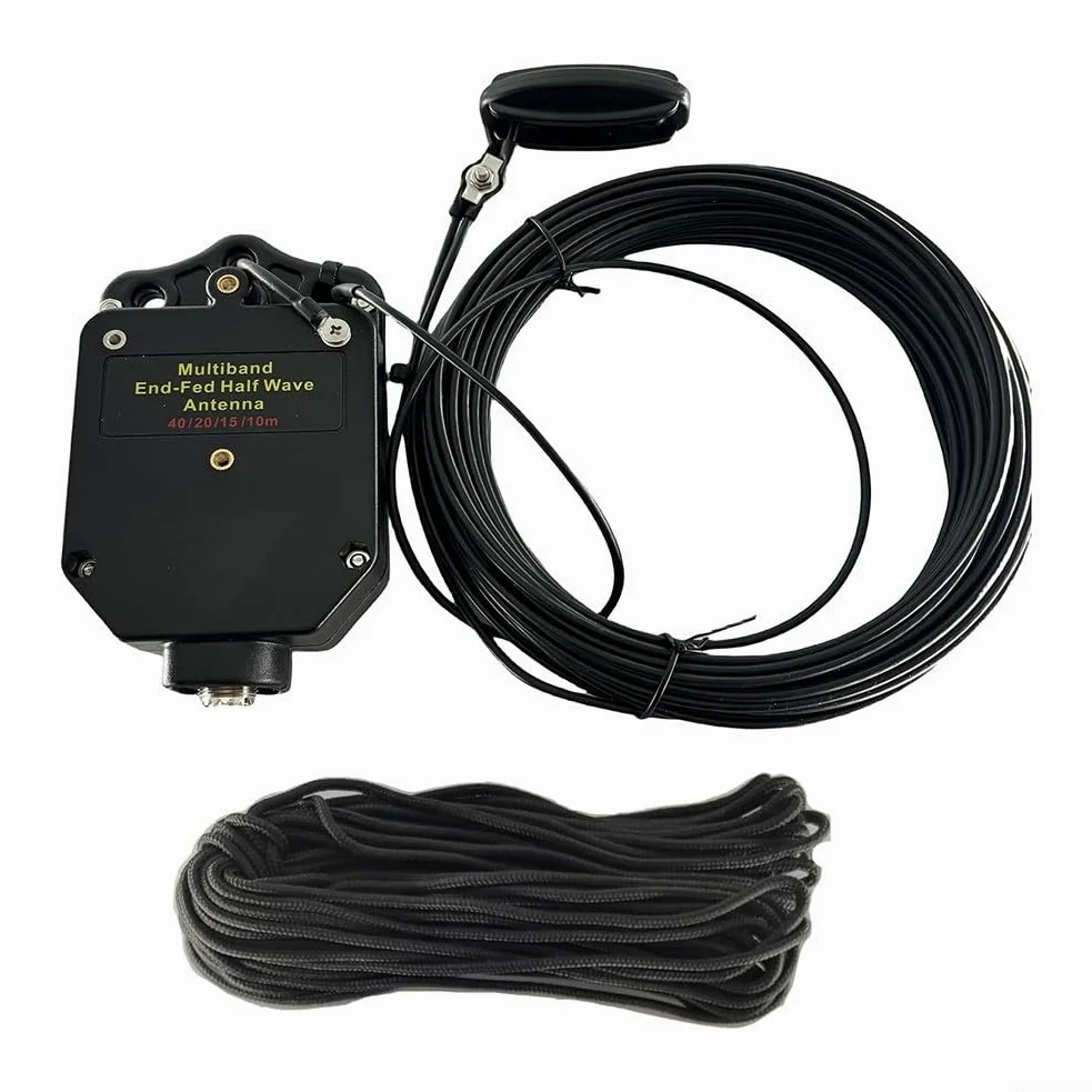 Antenna di media onda di alimentazione finale 8 bande di onda corta con balun 1:64, supporta 10 m, 12 m, 15 m, 17 m, 20 m, 30 m, 40 m, 80 m, per radio amatoriale, custodia ABS, 150 W SSB, nero (4010